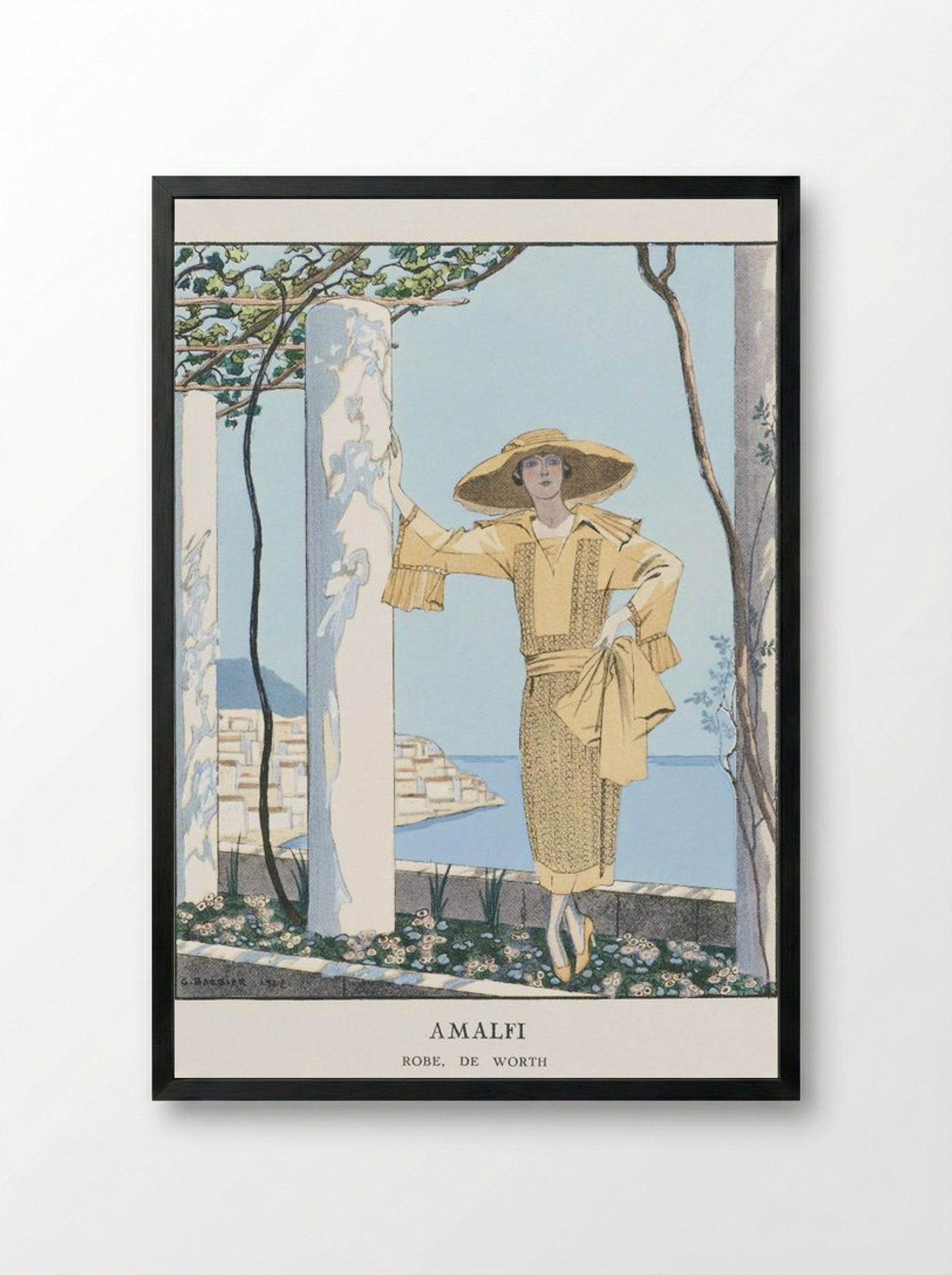 Amalfi, Robe de Worth - George Barbier - Framed Print Black