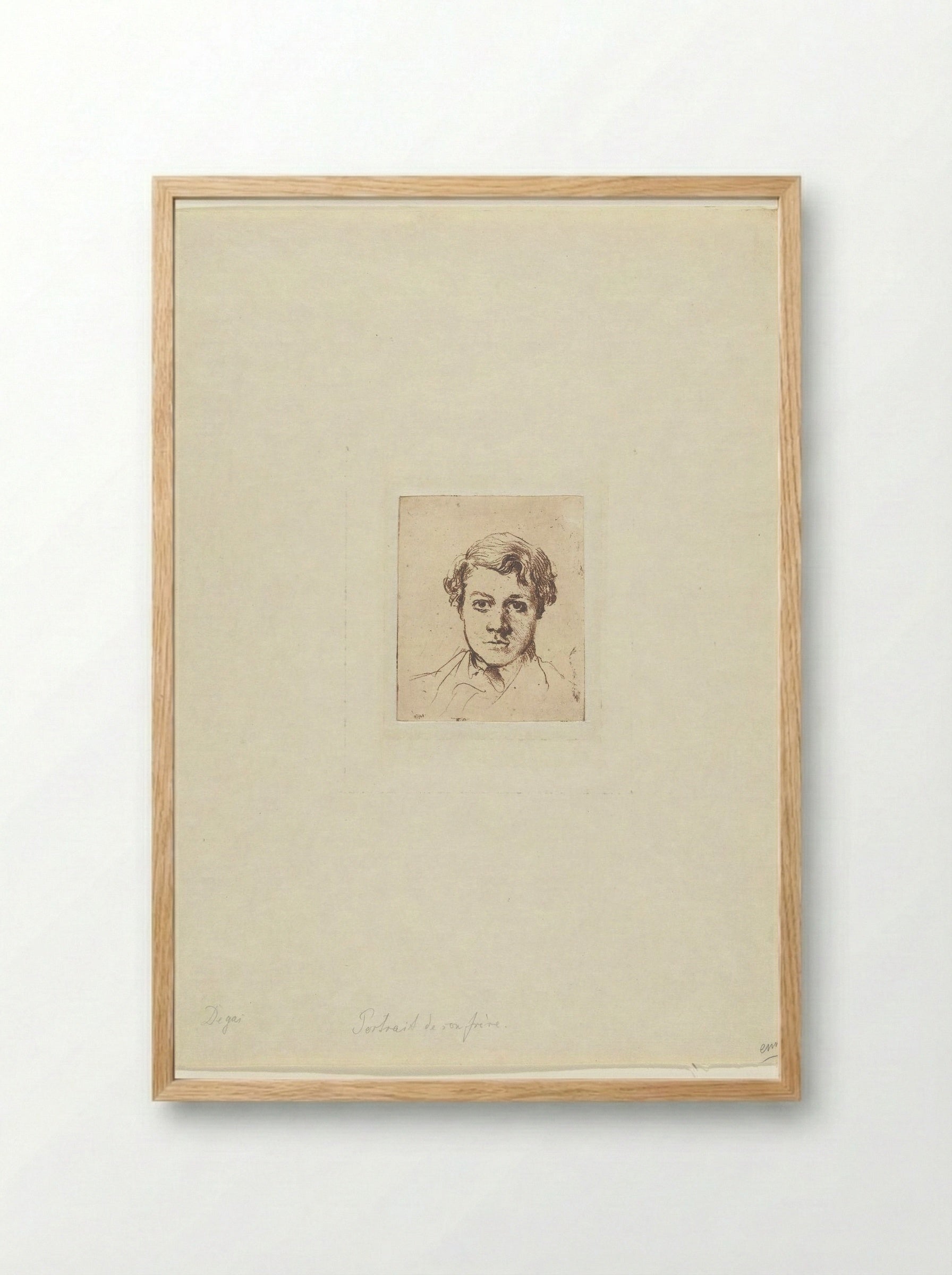 Portrait of the Artist's Brother, René Degas - Edgar Degas - Framed Print Wood