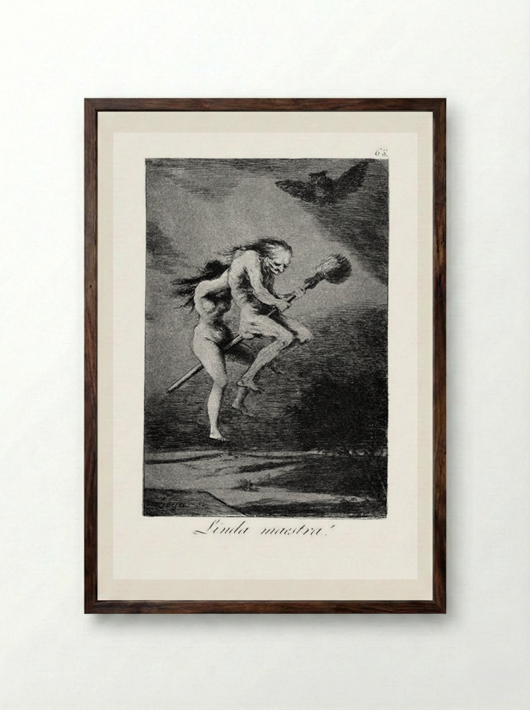 Linda Maestra (Pretty Teacher) - Francisco Goya - Framed Print Dark Wood
