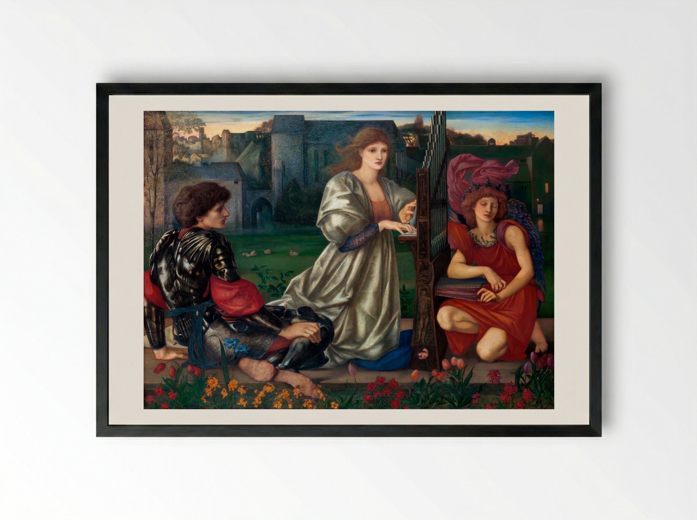 The Love Song - Edward Burne-Jones - Framed Print Black