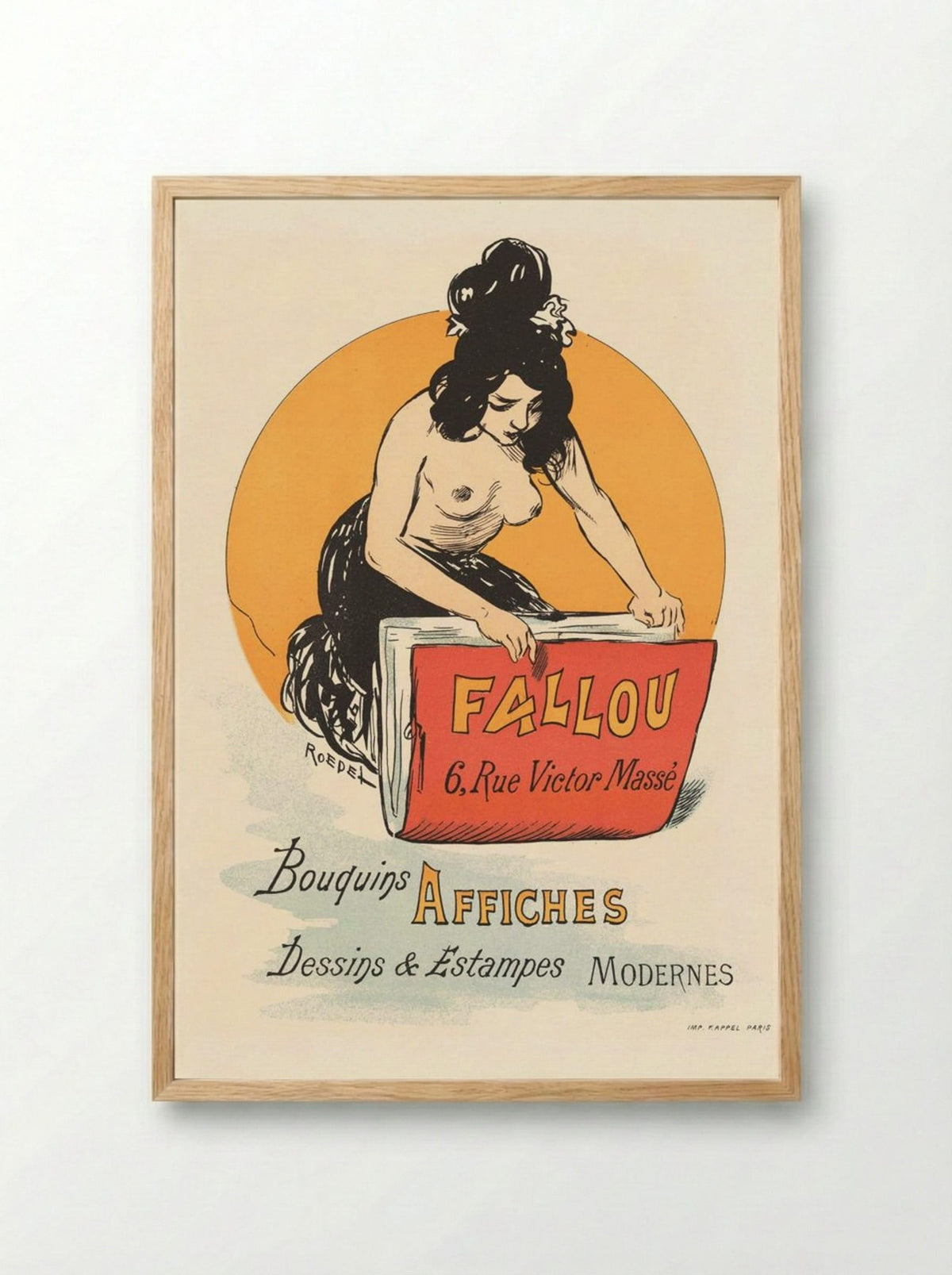 Affiche pour Book- en Prenthandel Fallou te Parijs - Roedel - Framed Print Wood