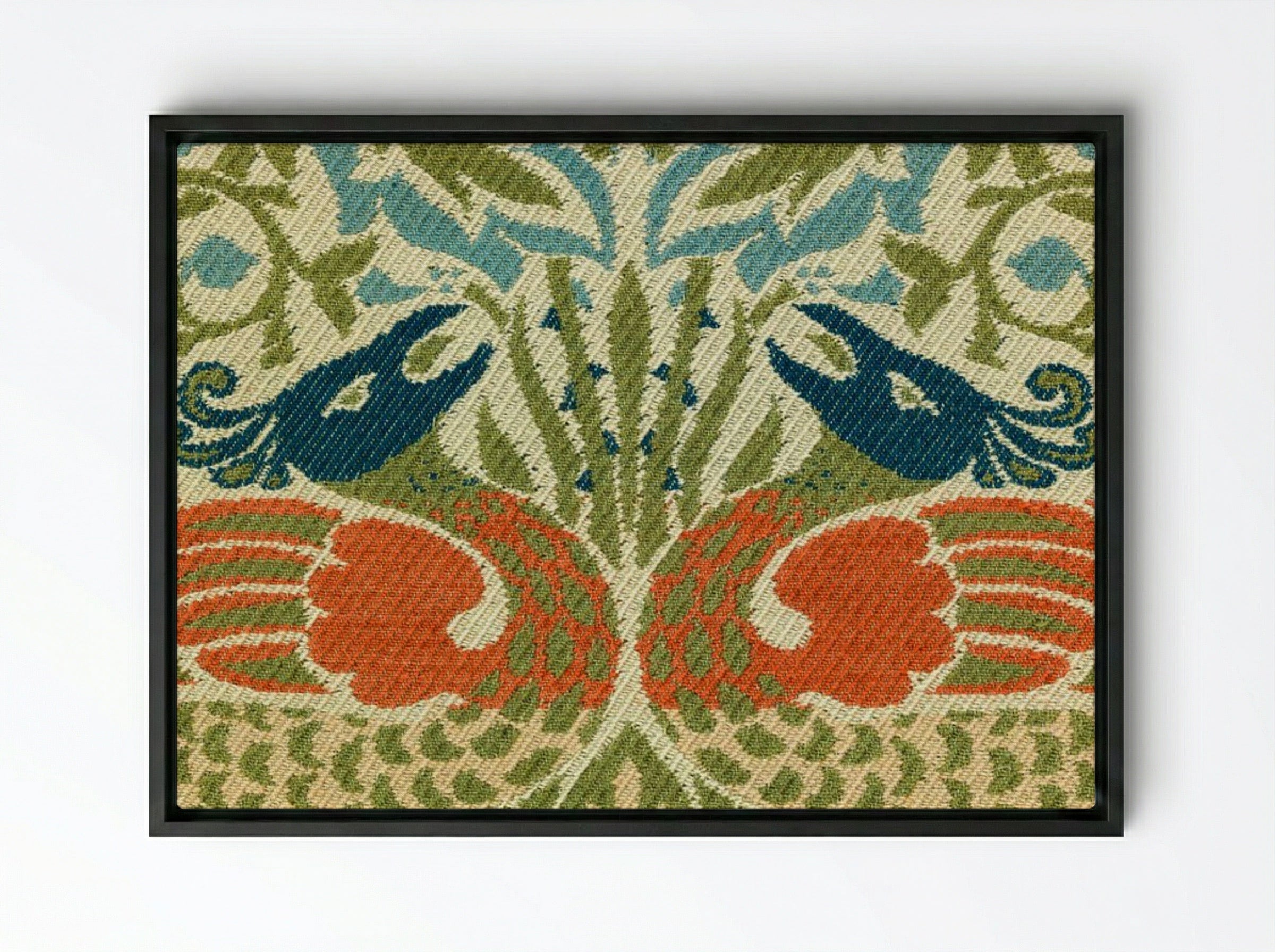 Peacock and Dragon - William Morris - Framed Canvas Black