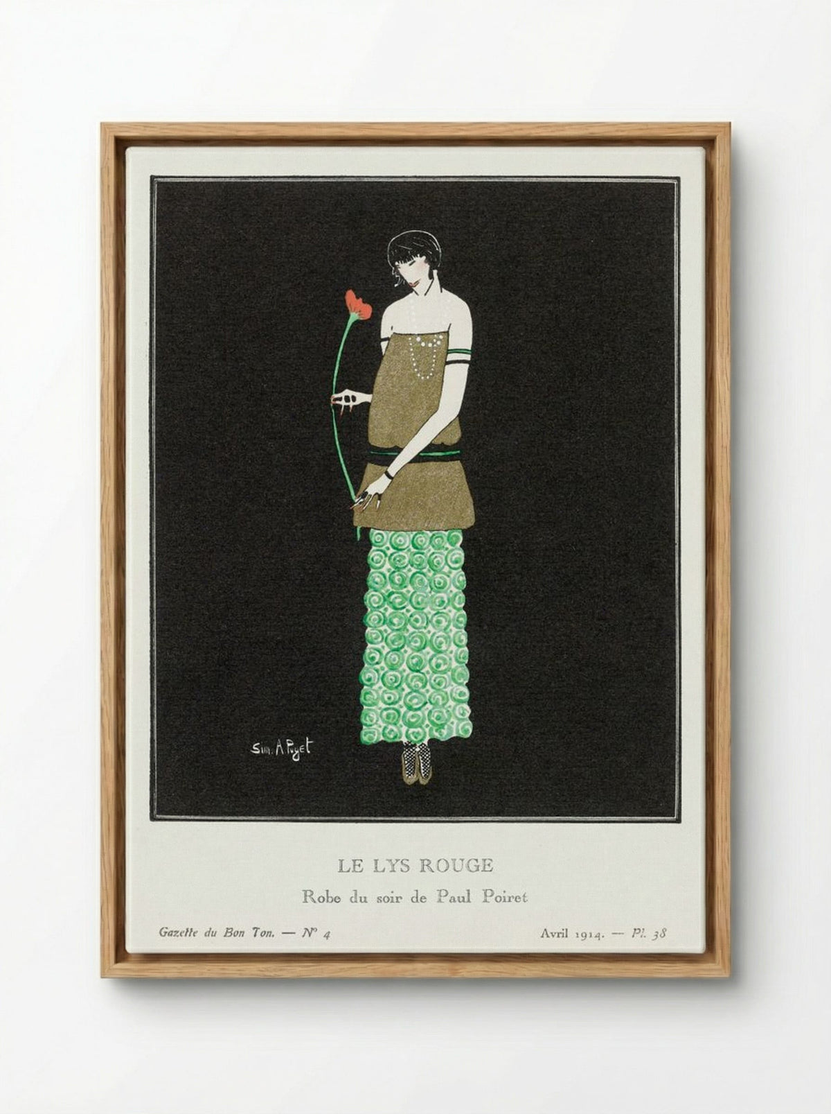 Le Lys Rouge, Robe du Soir de Paul Poiret - Simone A. Puget - Framed Canvas Wood