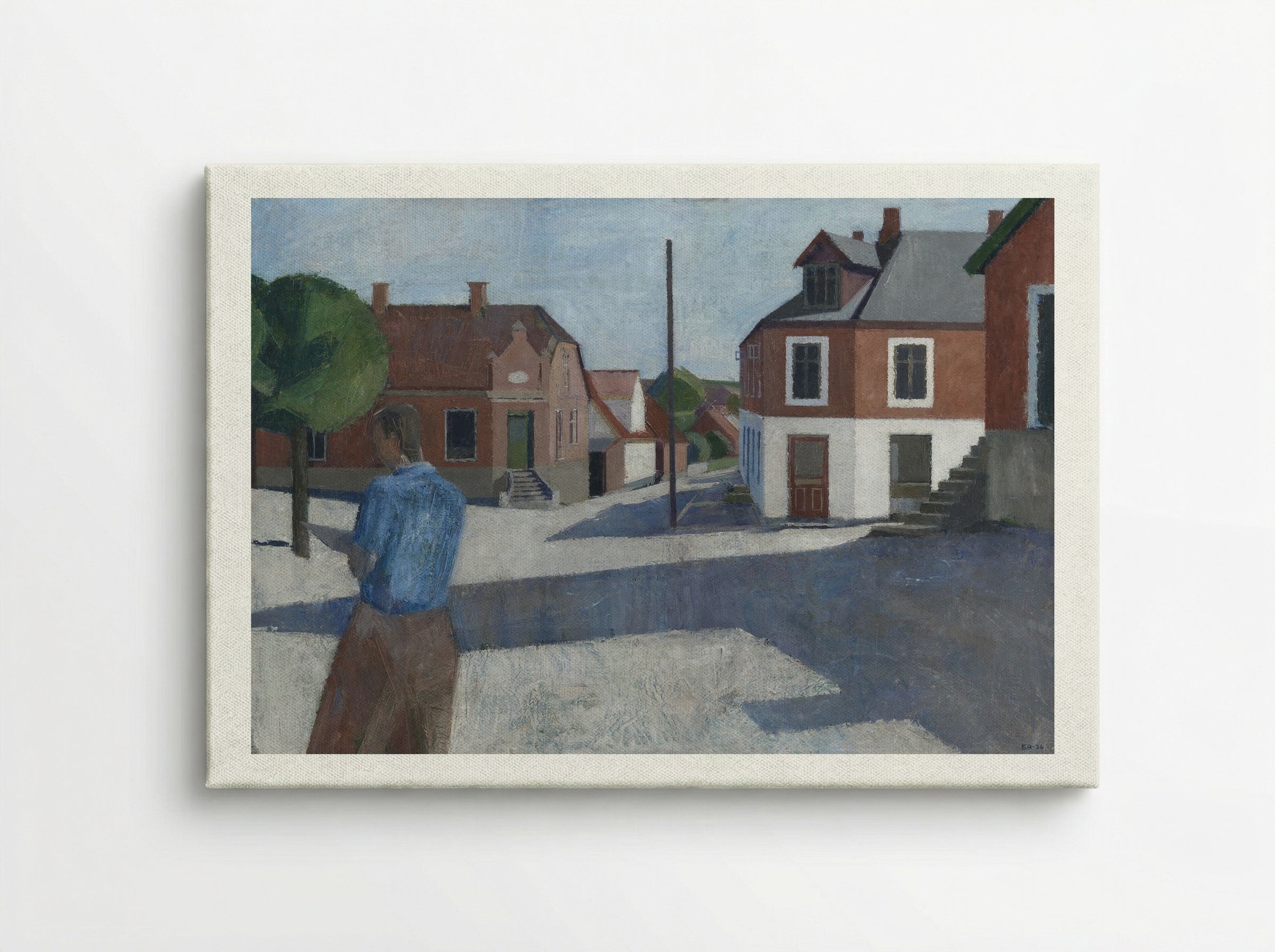 Street Scene with Figure - Erik Raadal - Canvas