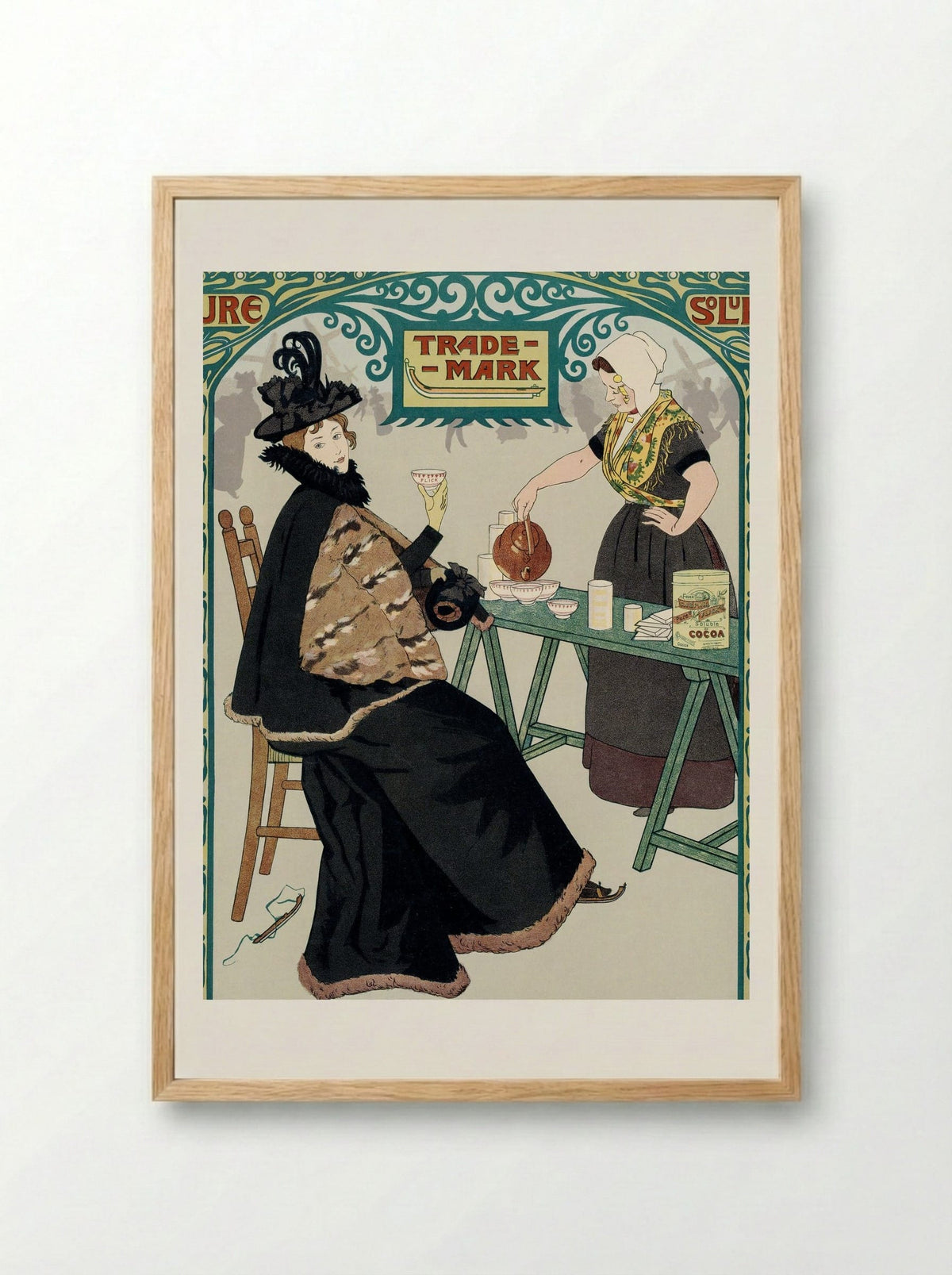 Dutch Skate Cocoa Advertisement - Johann Georg van Caspel - Framed Print Wood