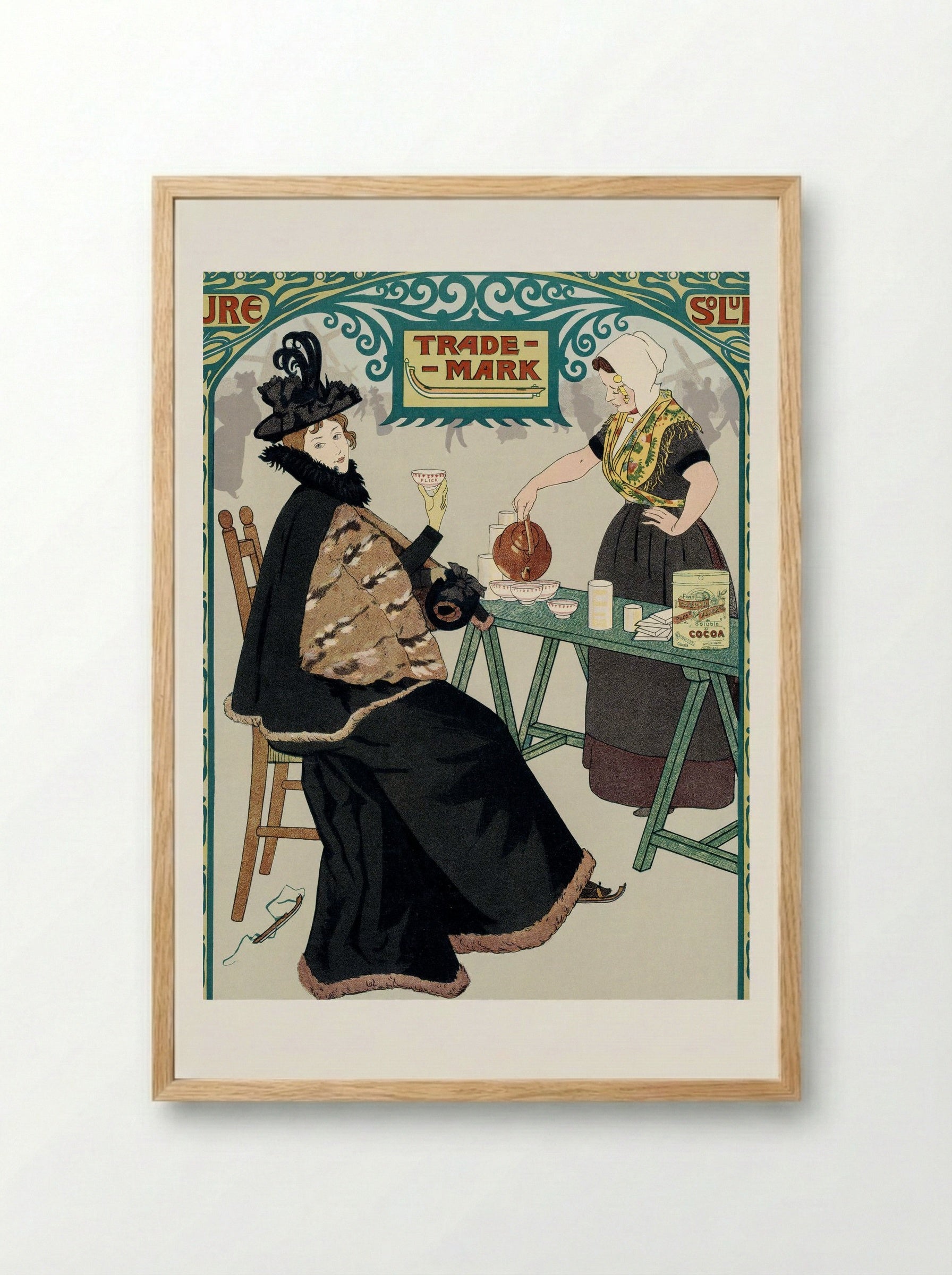 Dutch Skate Cocoa Advertisement - Johann Georg van Caspel - Framed Print Wood