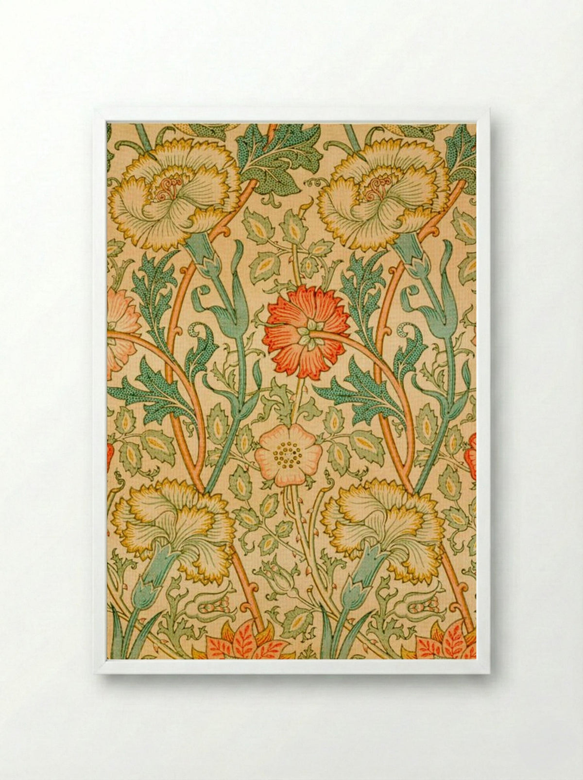 Pink and Rose - William Morris - Framed Print White