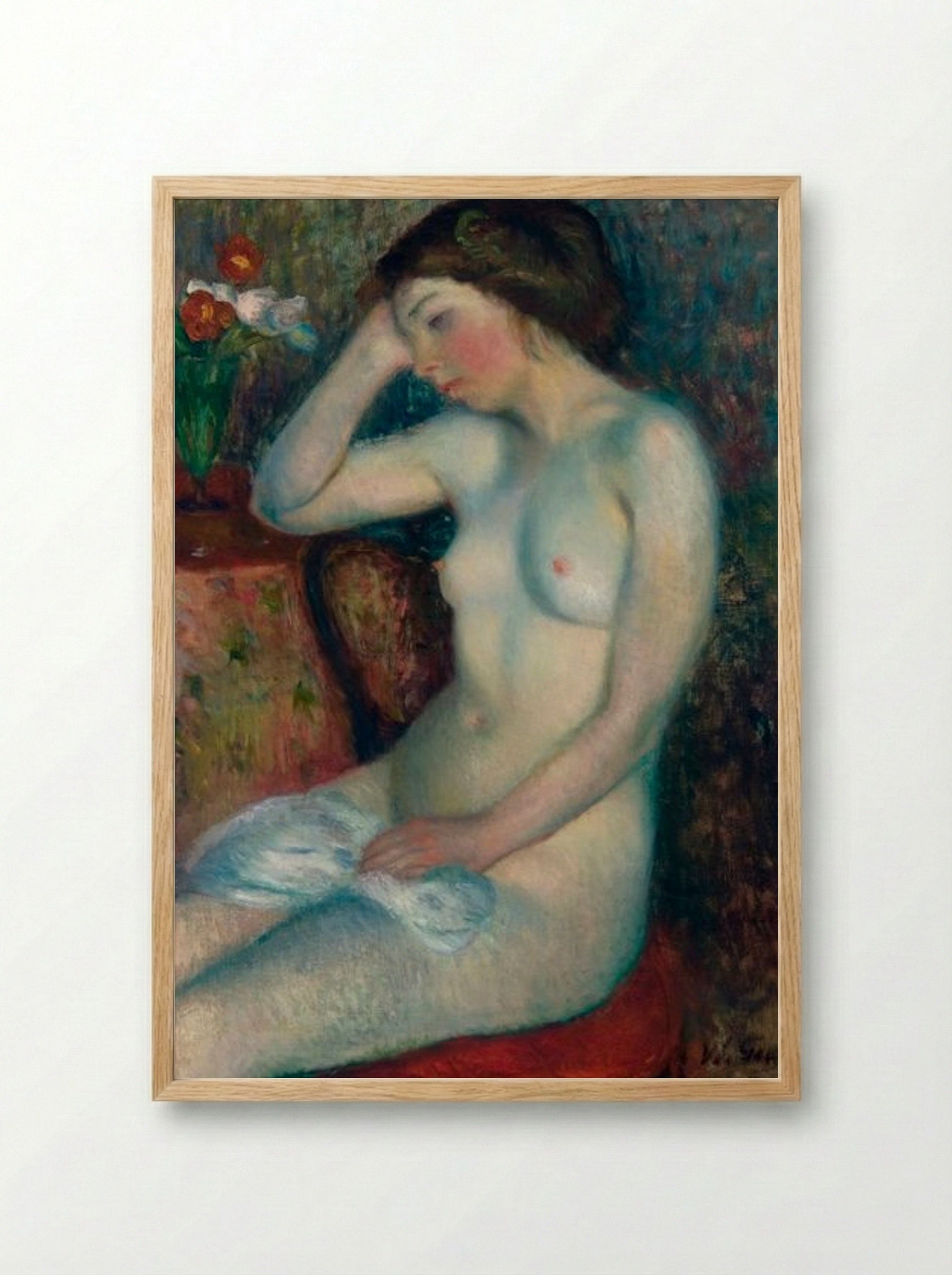 Sleeping Girl - William James Glackens - Framed Print Wood
