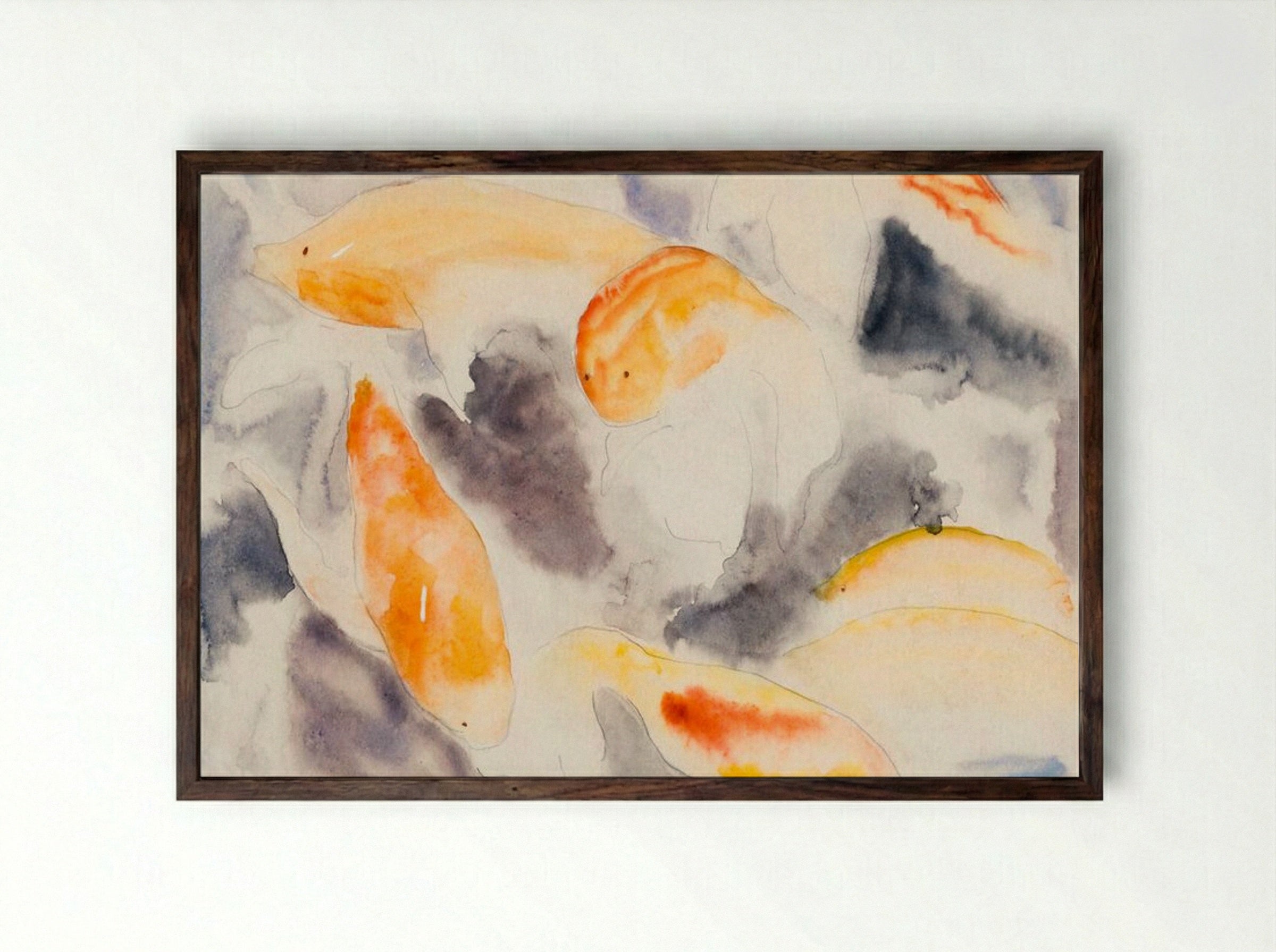 Fish Series, No. 4 - Charles Demuth - Framed Print Dark Wood