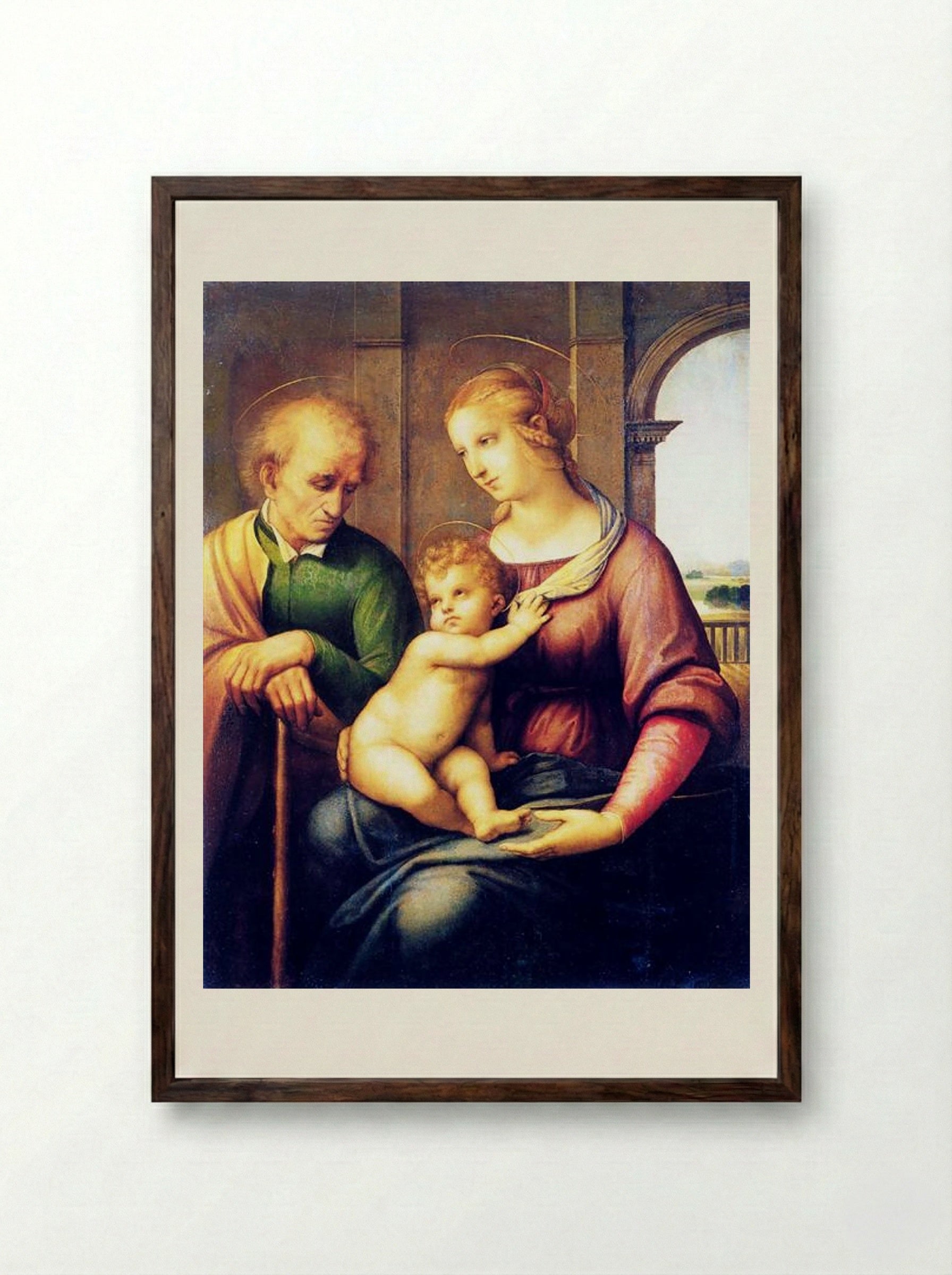 The Holy Family - Raphael - Framed Print Dark Wood
