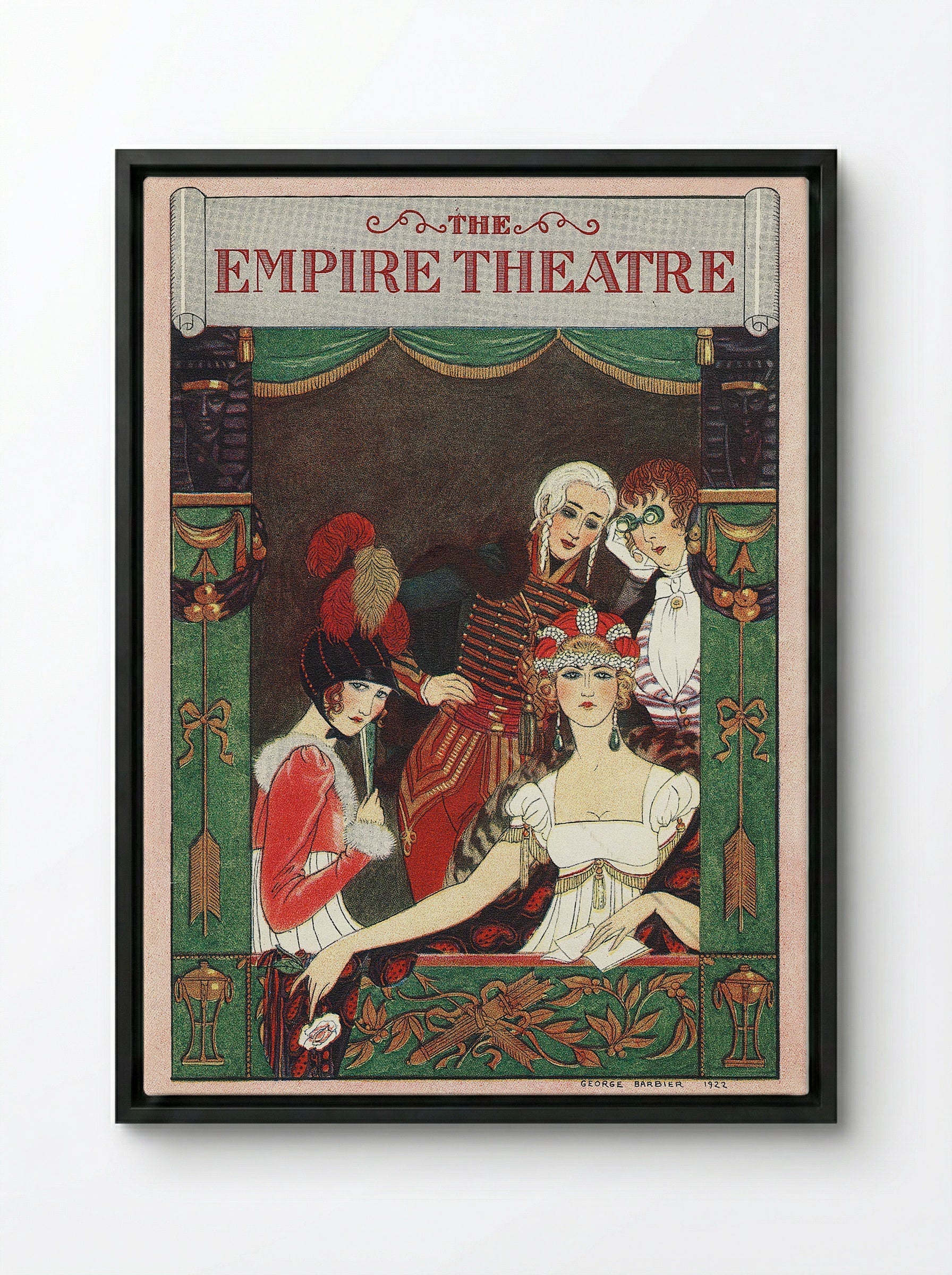 The Empire Theatre - George Barbier - Framed Canvas Black