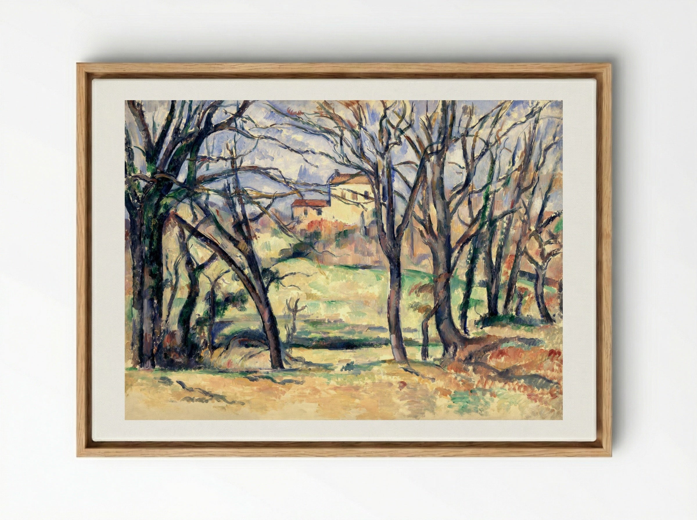 Trees and Houses Near the Jas de Bouffan - Paul Cézanne - Framed Canvas Wood