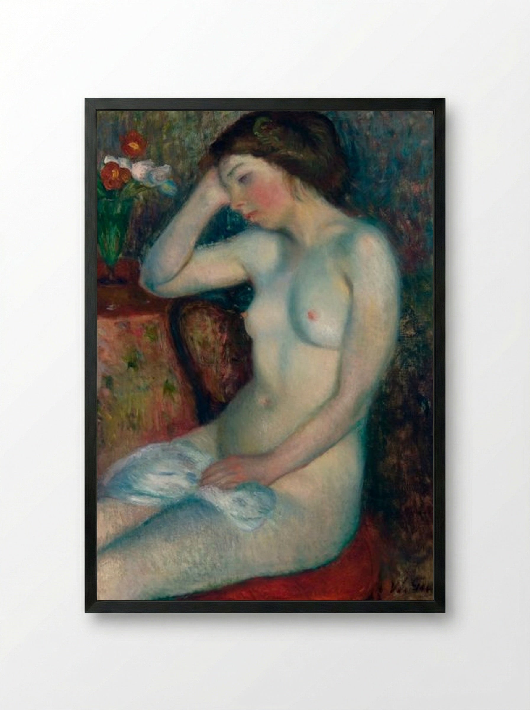 Sleeping Girl - William James Glackens - Framed Print Black