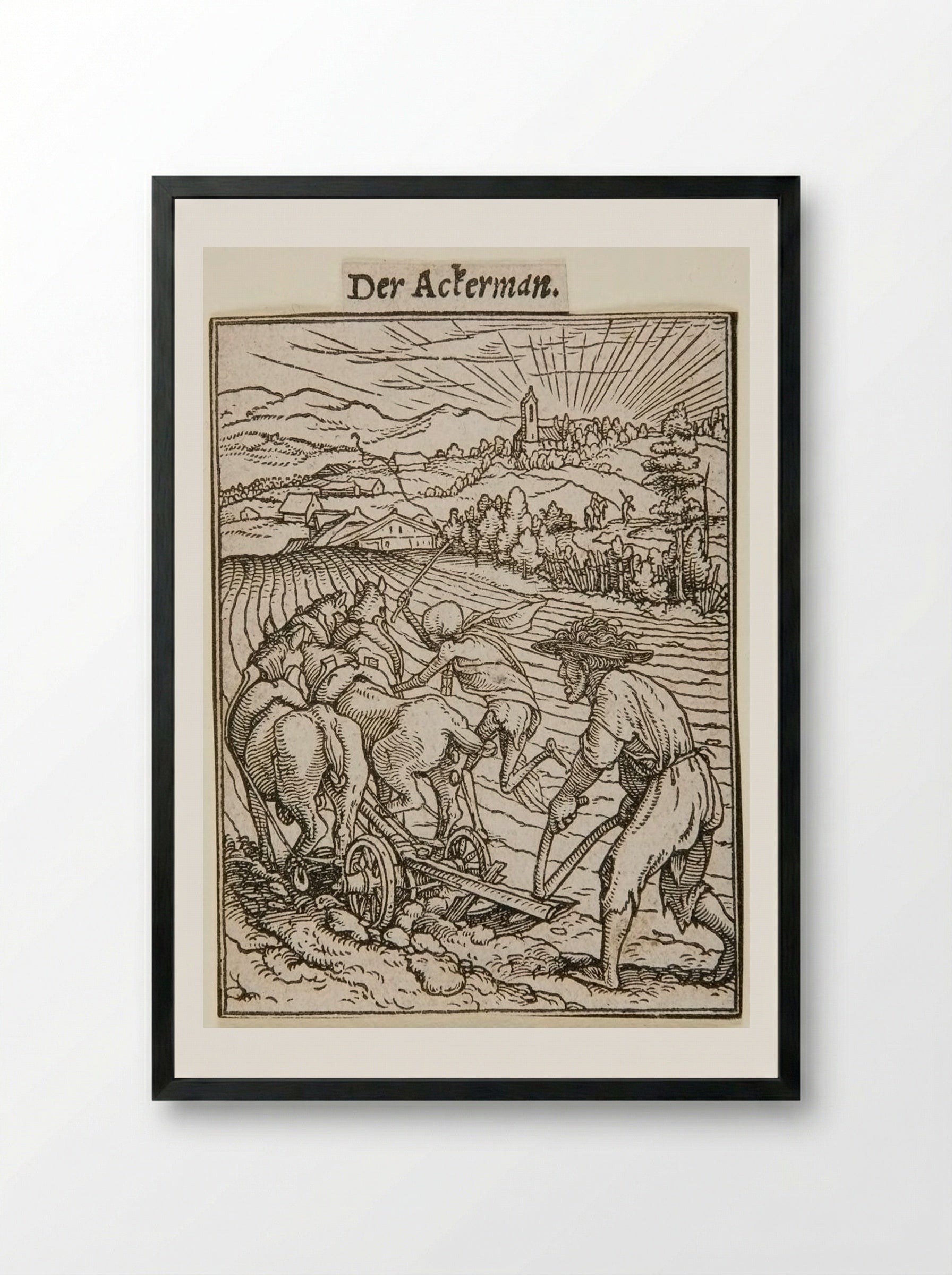 The Ploughman - Hans Holbein the Younger - Framed Print Black