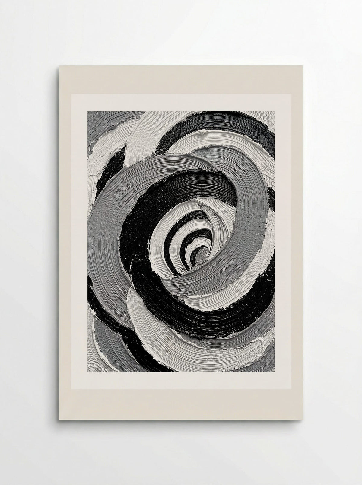 Monochrome Vortex Poster - Poster