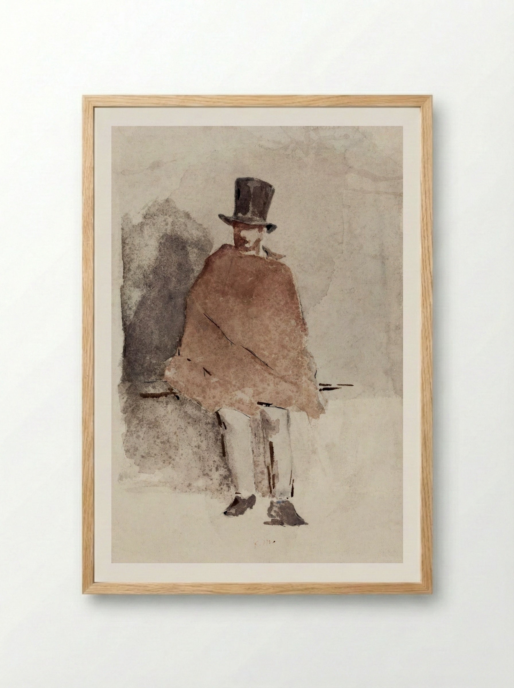 The Man in the Tall Hat - Édouard Manet - Framed Print Wood