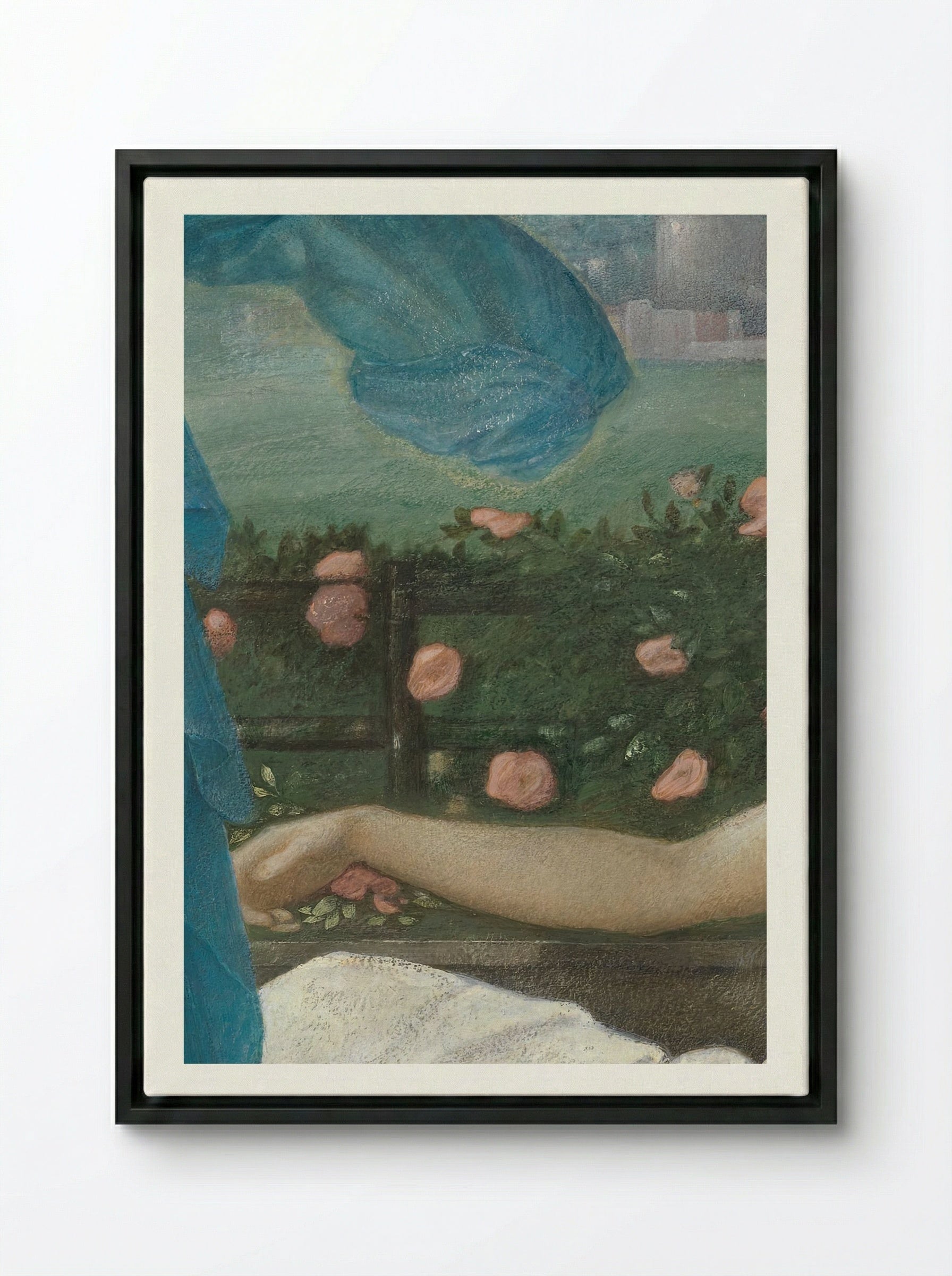 Cupid and Psyche - Edward Burne-Jones - Framed Canvas Black
