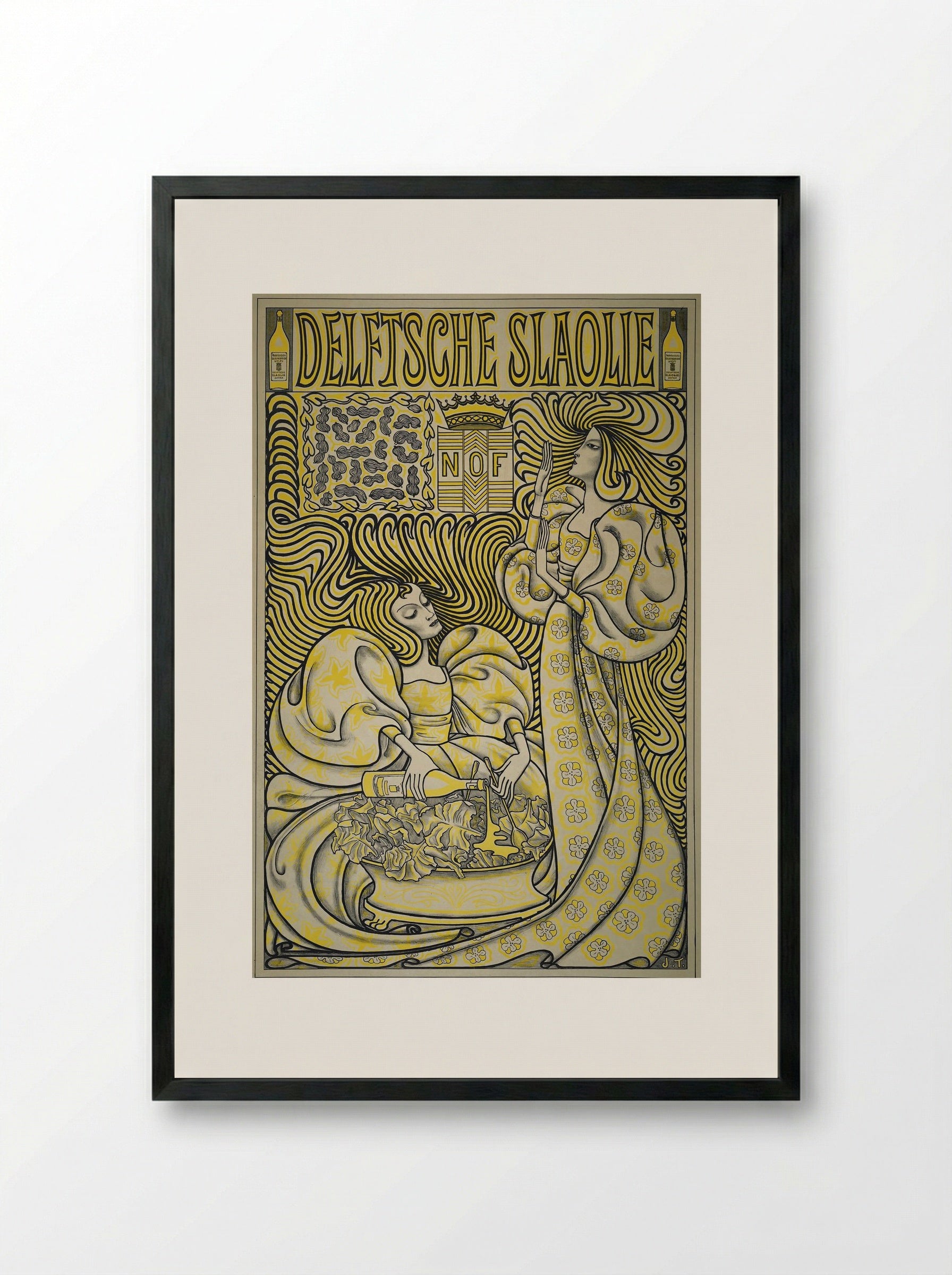 Poster for Delft Salad Oil - Jan Toorop - Framed Print Black
