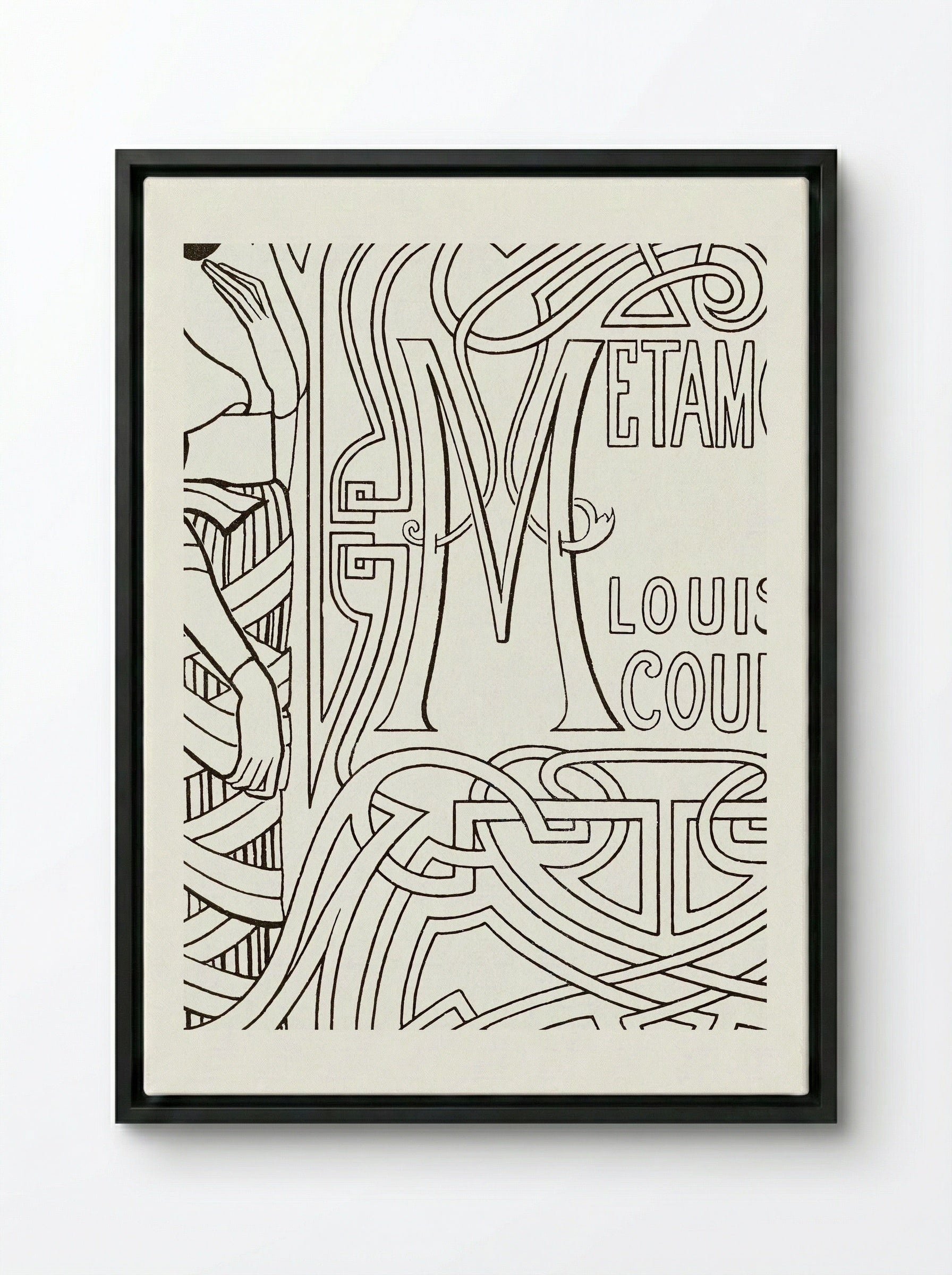 Book Binding Design for 'Metamorfoze' by Louis Couperus - Jan Toorop - Framed Canvas Black