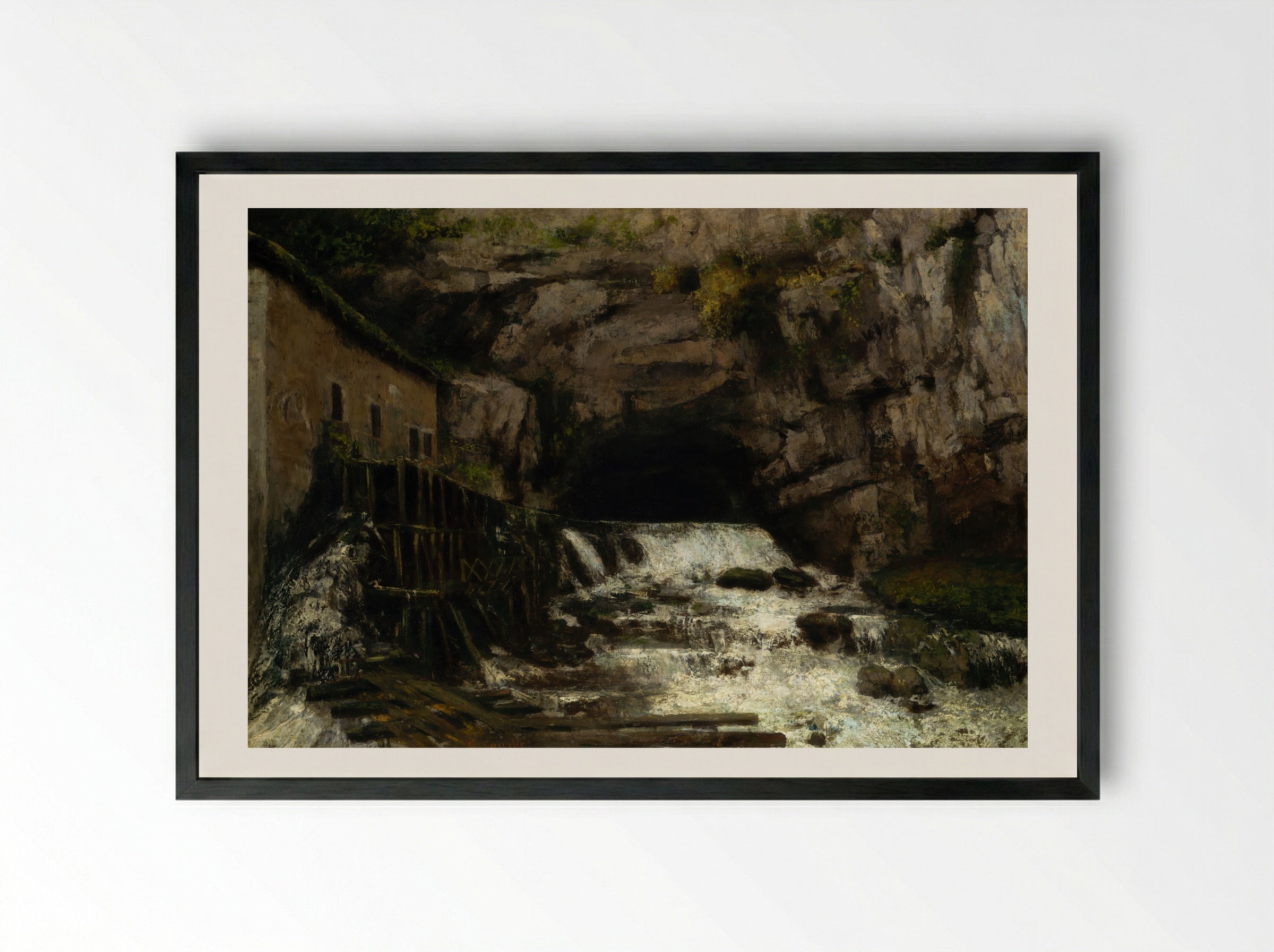 The Source of the Loue - Gustave Courbet - Framed Print Black