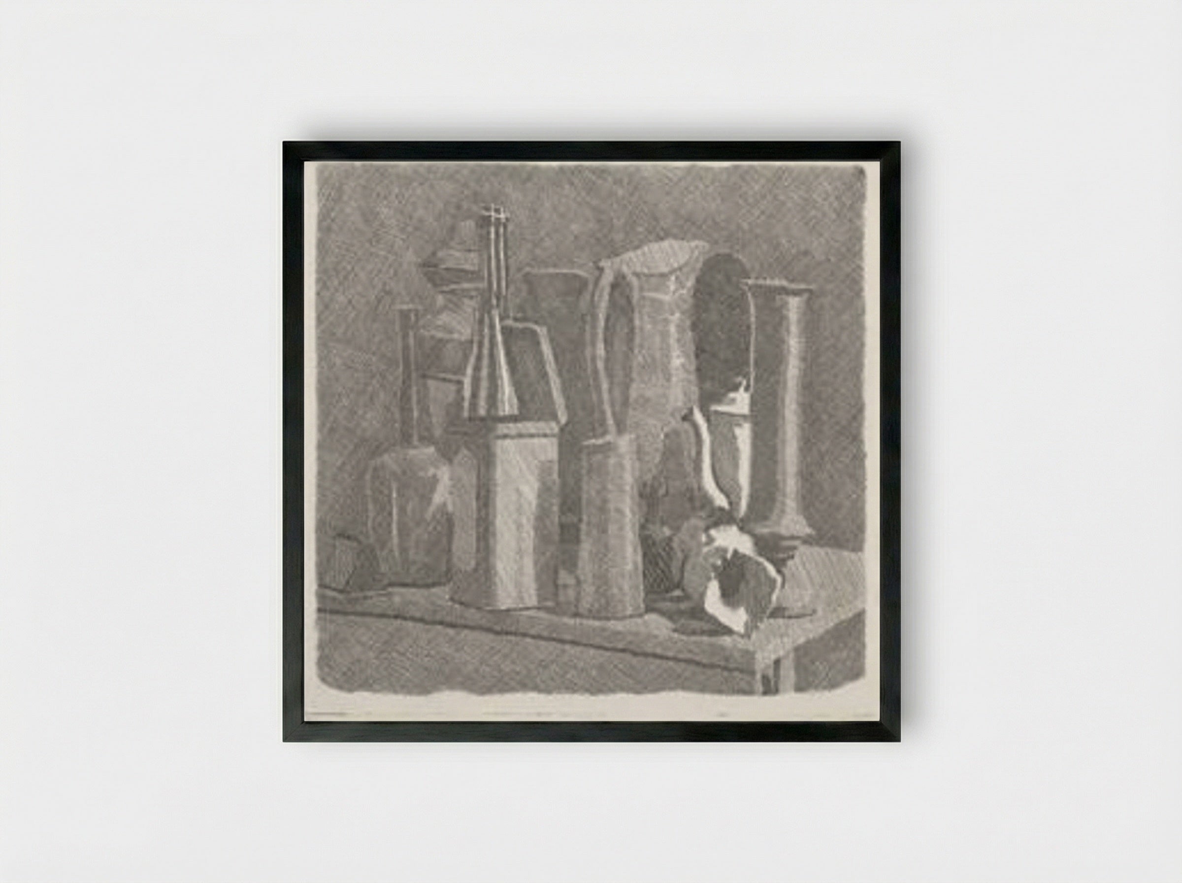 Grande natura morta con la caffettiera - Giorgio Morandi - Framed Print Black