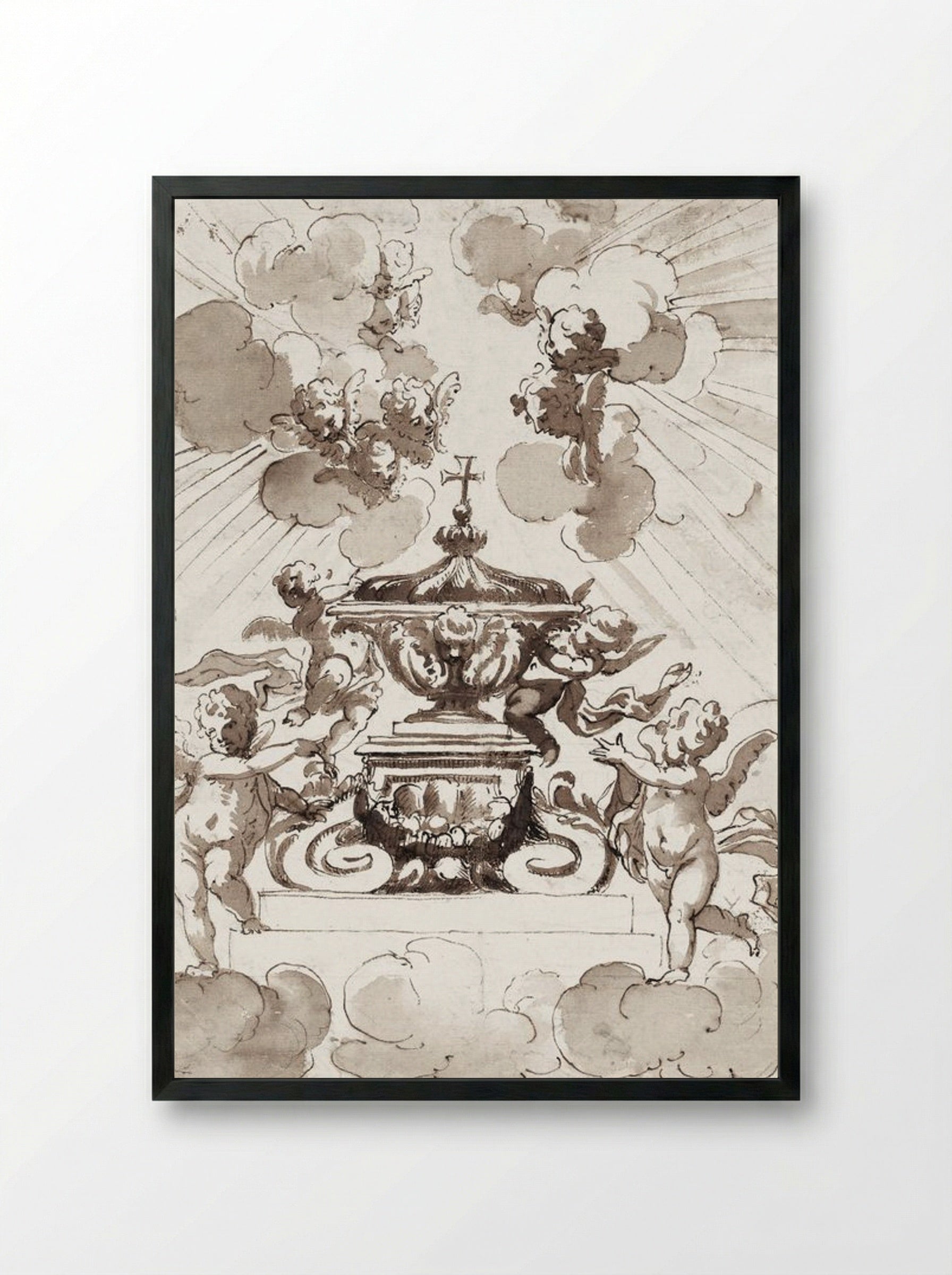 Glorification of the Host - Italian 18th Century - Framed Print Black