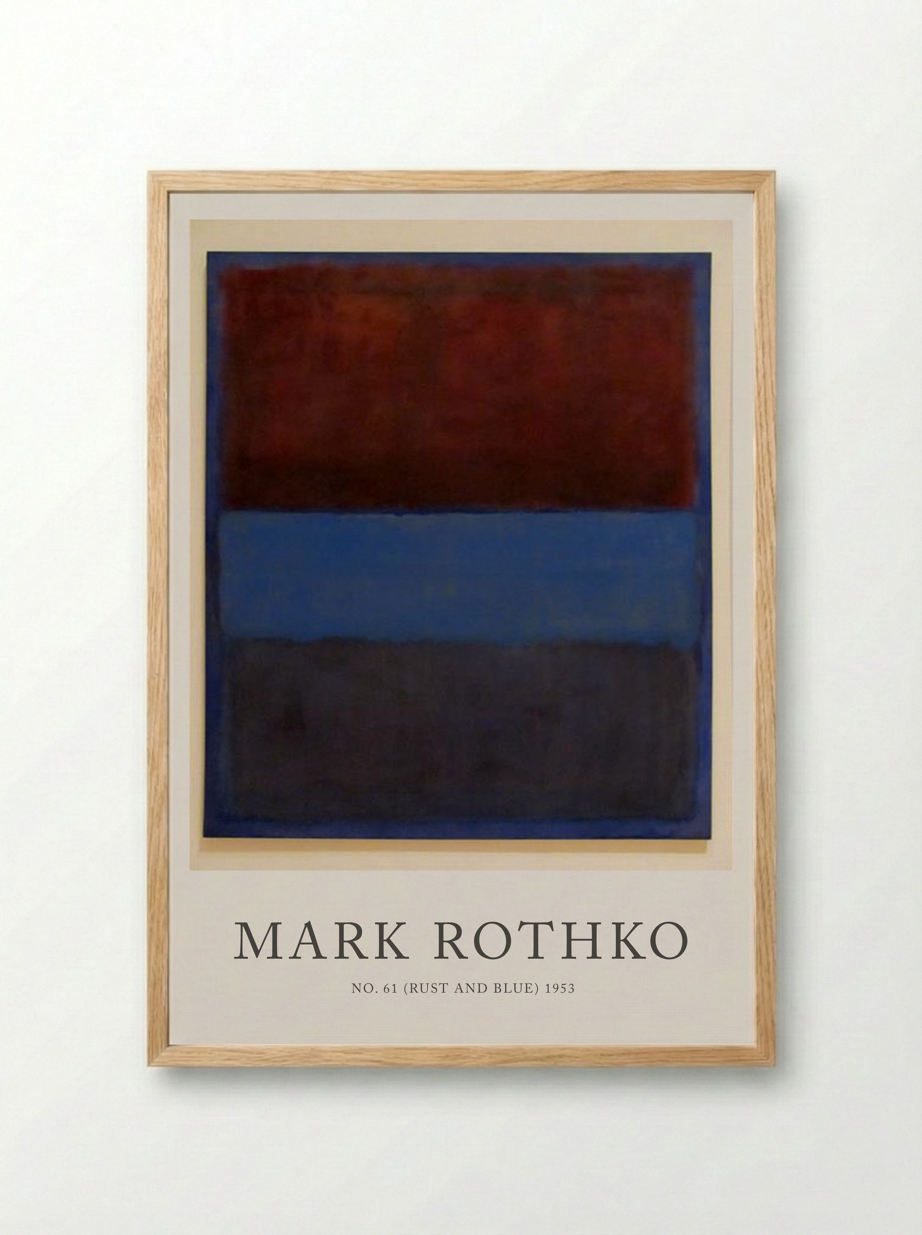 No. 61 (Rust and Blue) - Mark Rothko - Framed Print Wood