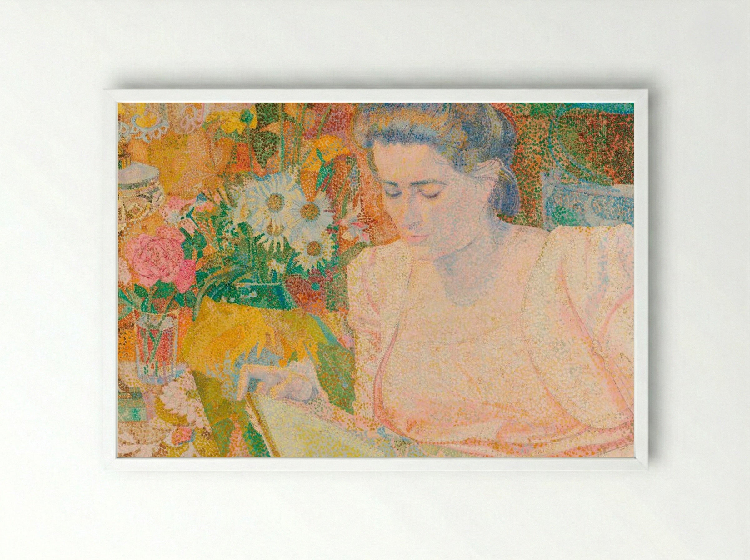 Portrait of Mrs. Marie Jeannette de Lange - Jan Toorop - Framed Print White