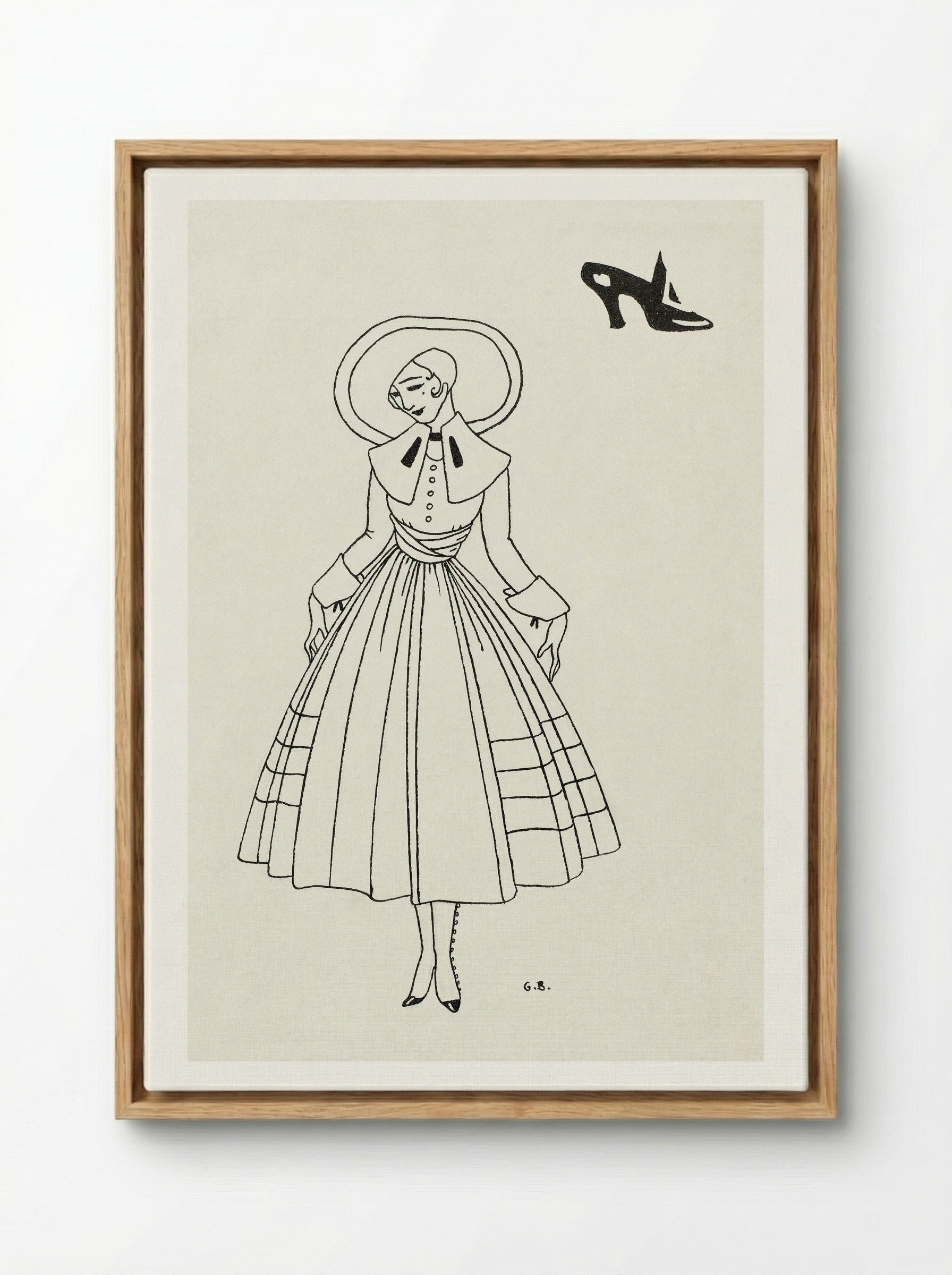 No. 8 (Fashion Illustration from Gazette du Bon Ton) - George Barbier - Framed Canvas Wood