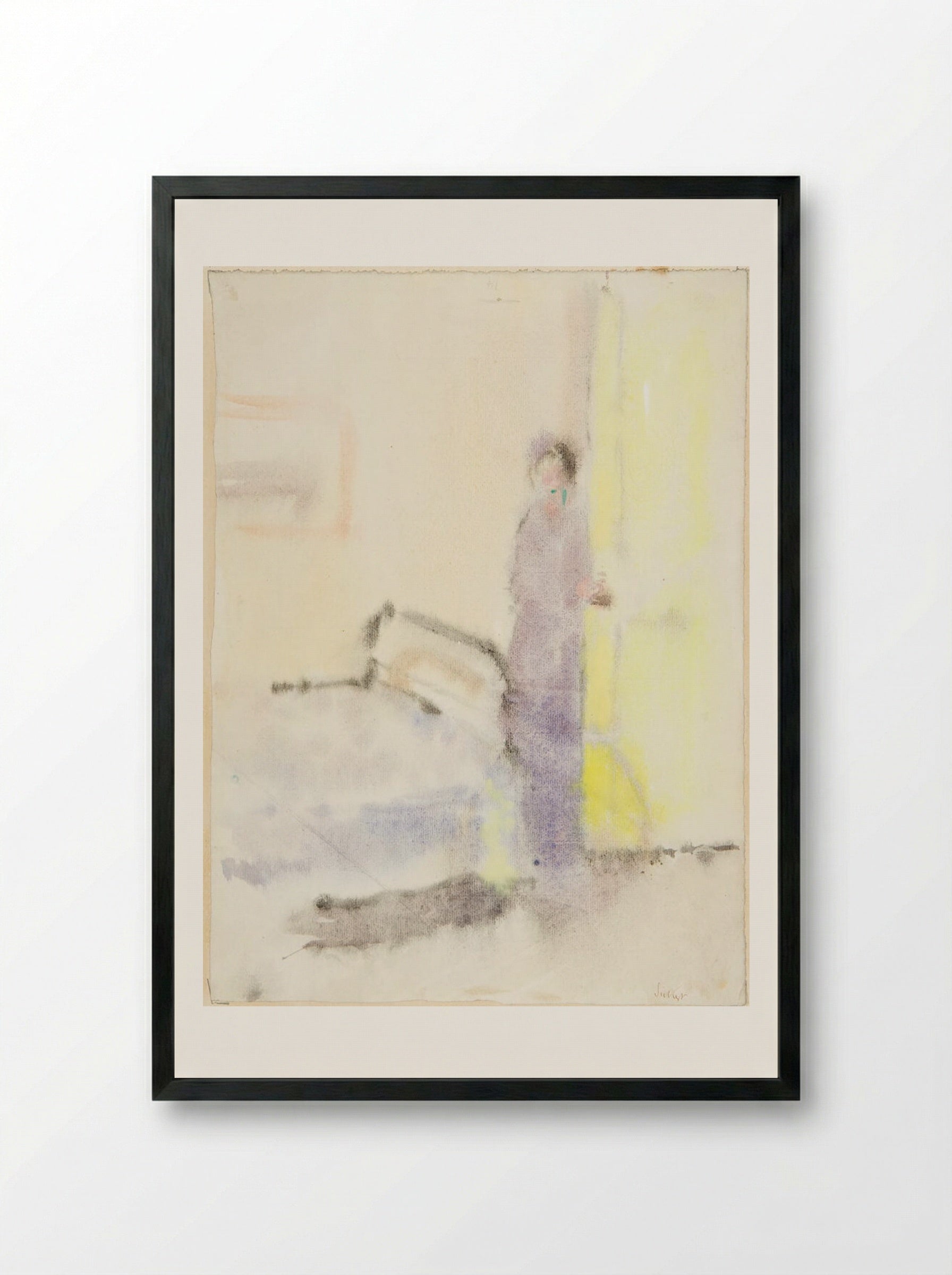 Girl by a Bed - Walter Sickert - Framed Print Black
