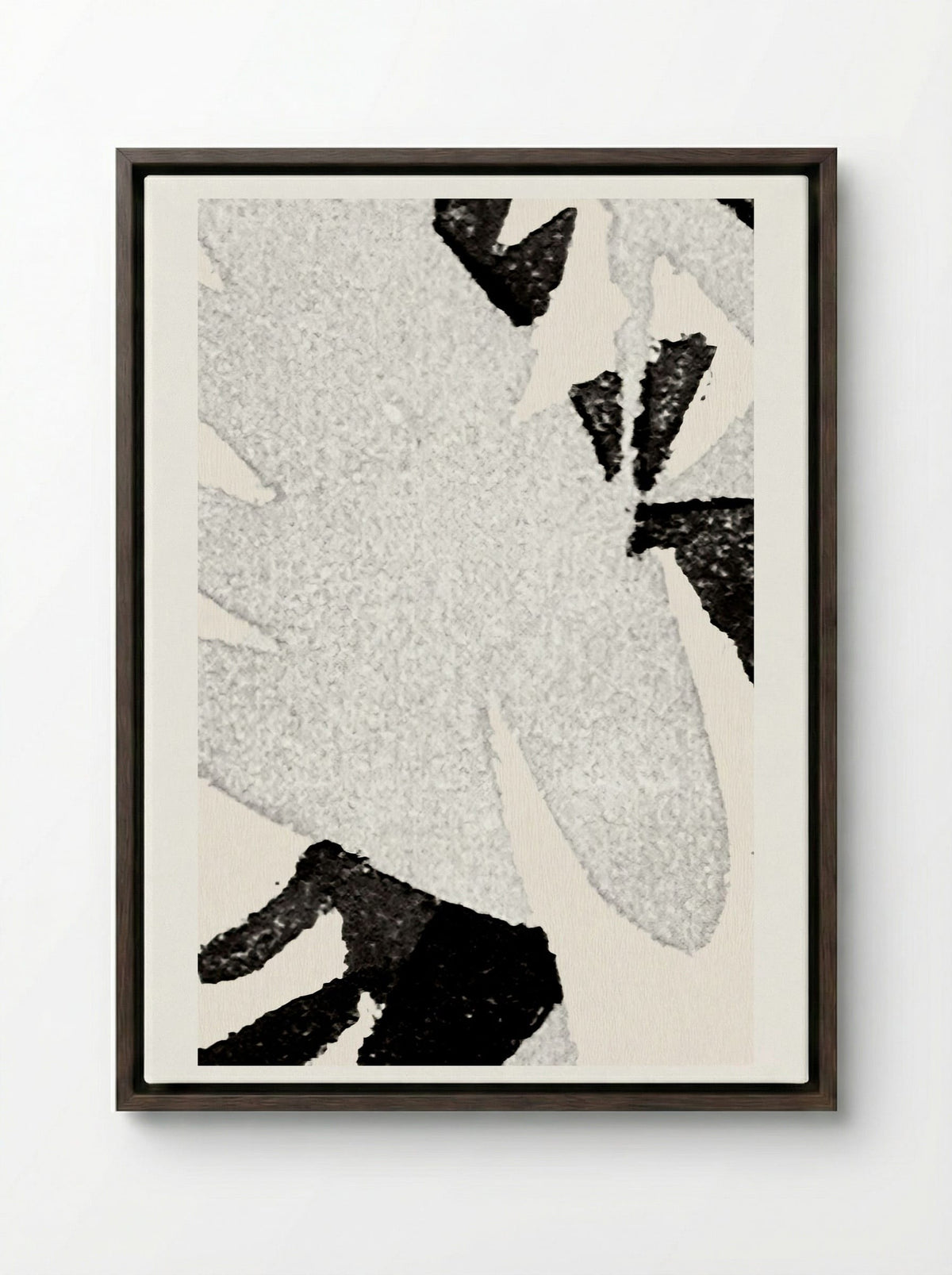 Abstract Composition (Black and White) - Franz Marc - Framed Canvas Dark Wood