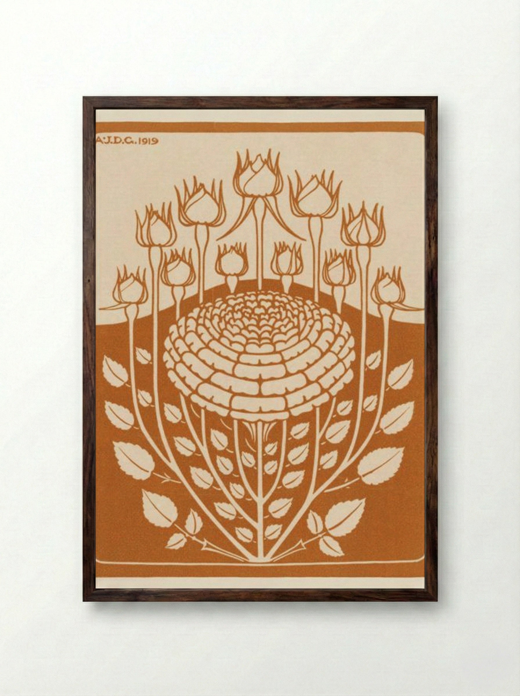 Rose Bush - Julie de Graag - Framed Print Dark Wood