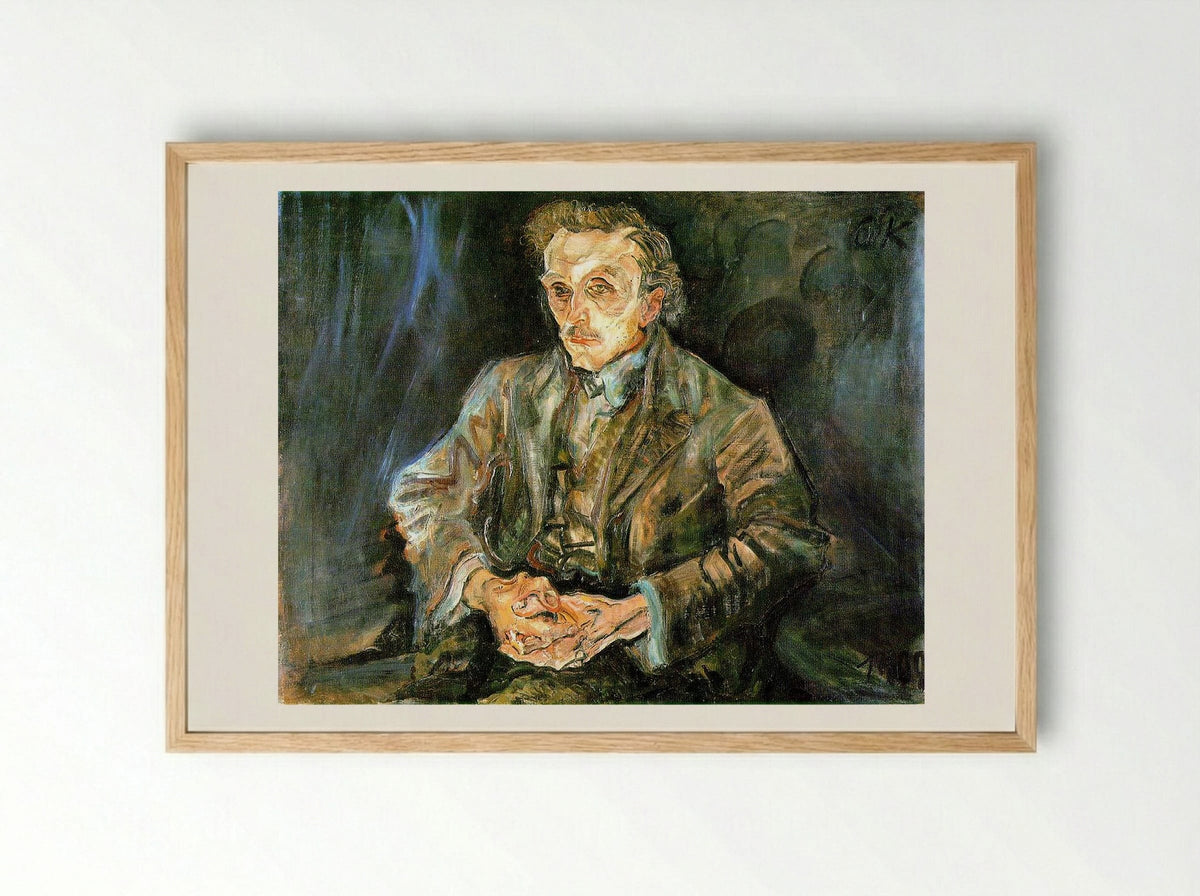 Portrait of Adolf Loos - Oskar Kokoschka - Framed Print Wood