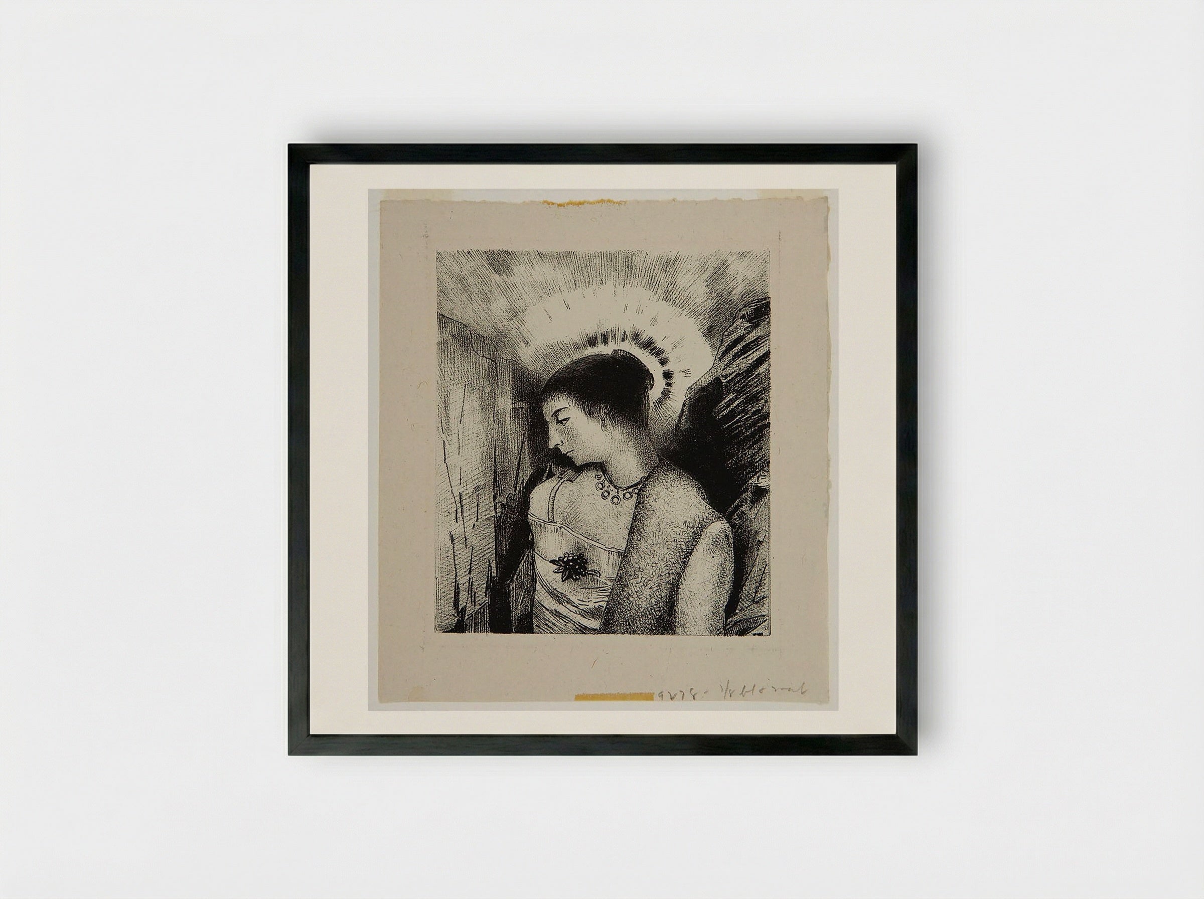 Behold the Good Goddess, the Idaean Mother of the Mountains - Odilon Redon - Framed Print Black