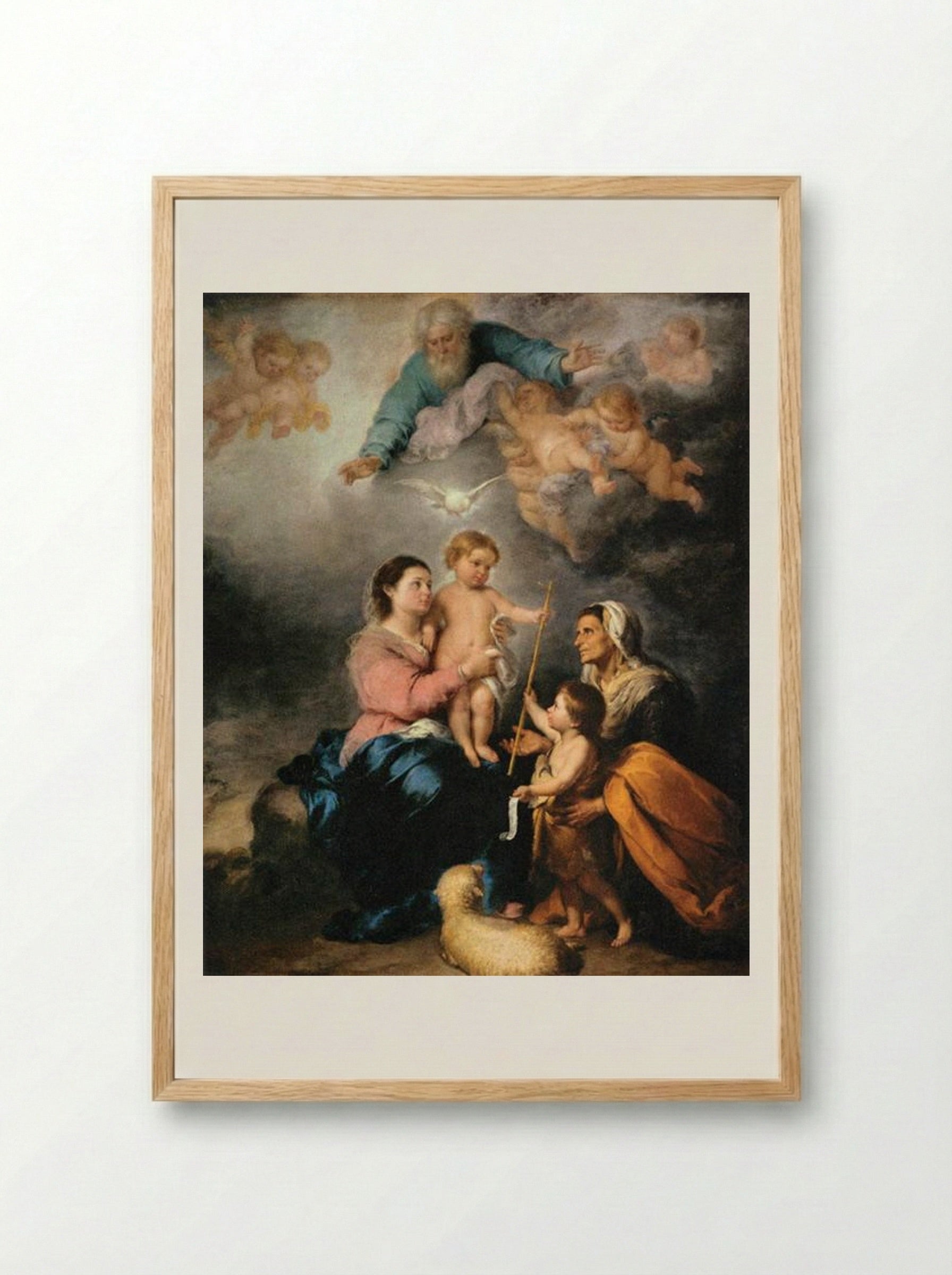 The Holy Family (The Seville Virgin) - Bartolomé Esteban Murillo - Framed Print Wood