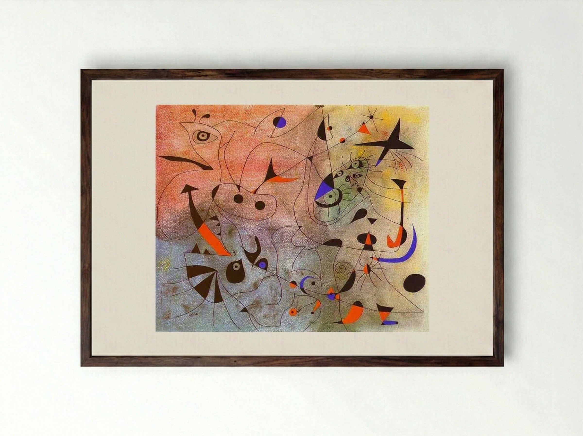 Constellation: The Morning Star - Joan Miró - Framed Print Dark Wood