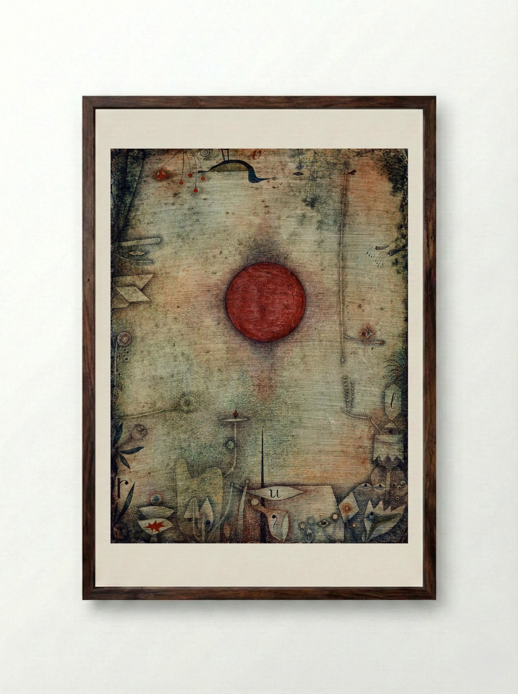 Ad marginem - Paul Klee - Framed Print Dark Wood