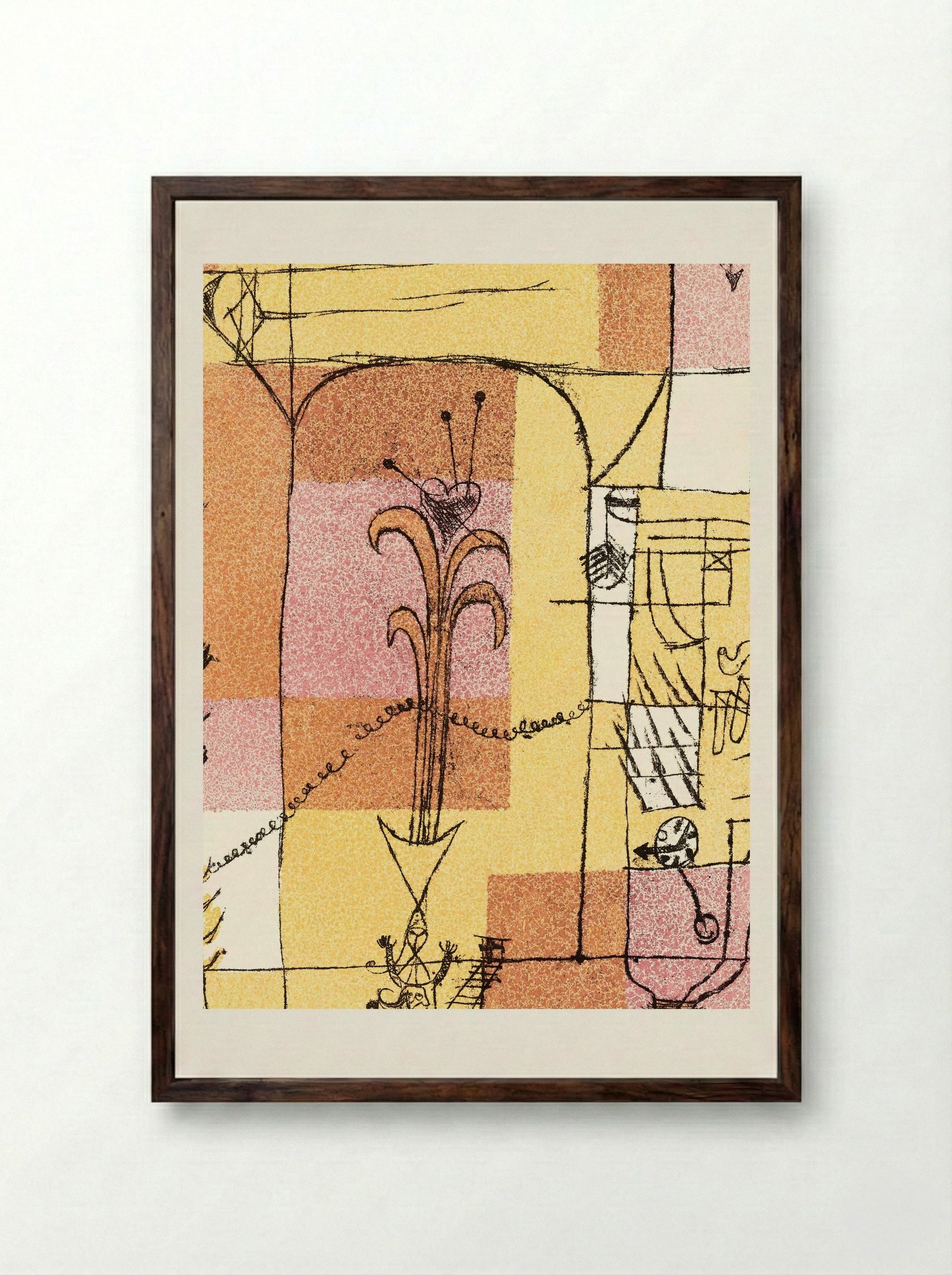 In the Spirit of Hoffmann - Paul Klee - Framed Print Dark Wood