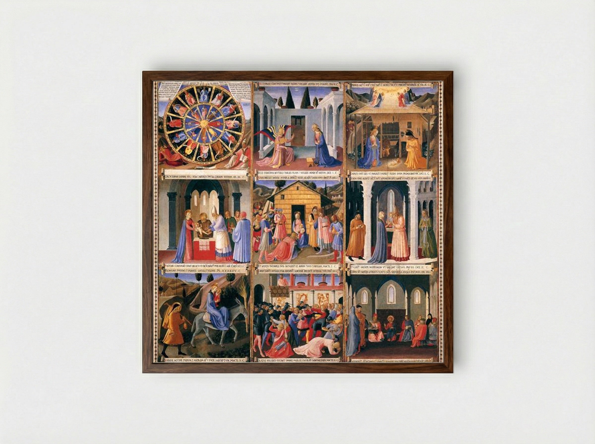 Scenes from the Life of Christ - Fra Angelico - Framed Print Dark Wood
