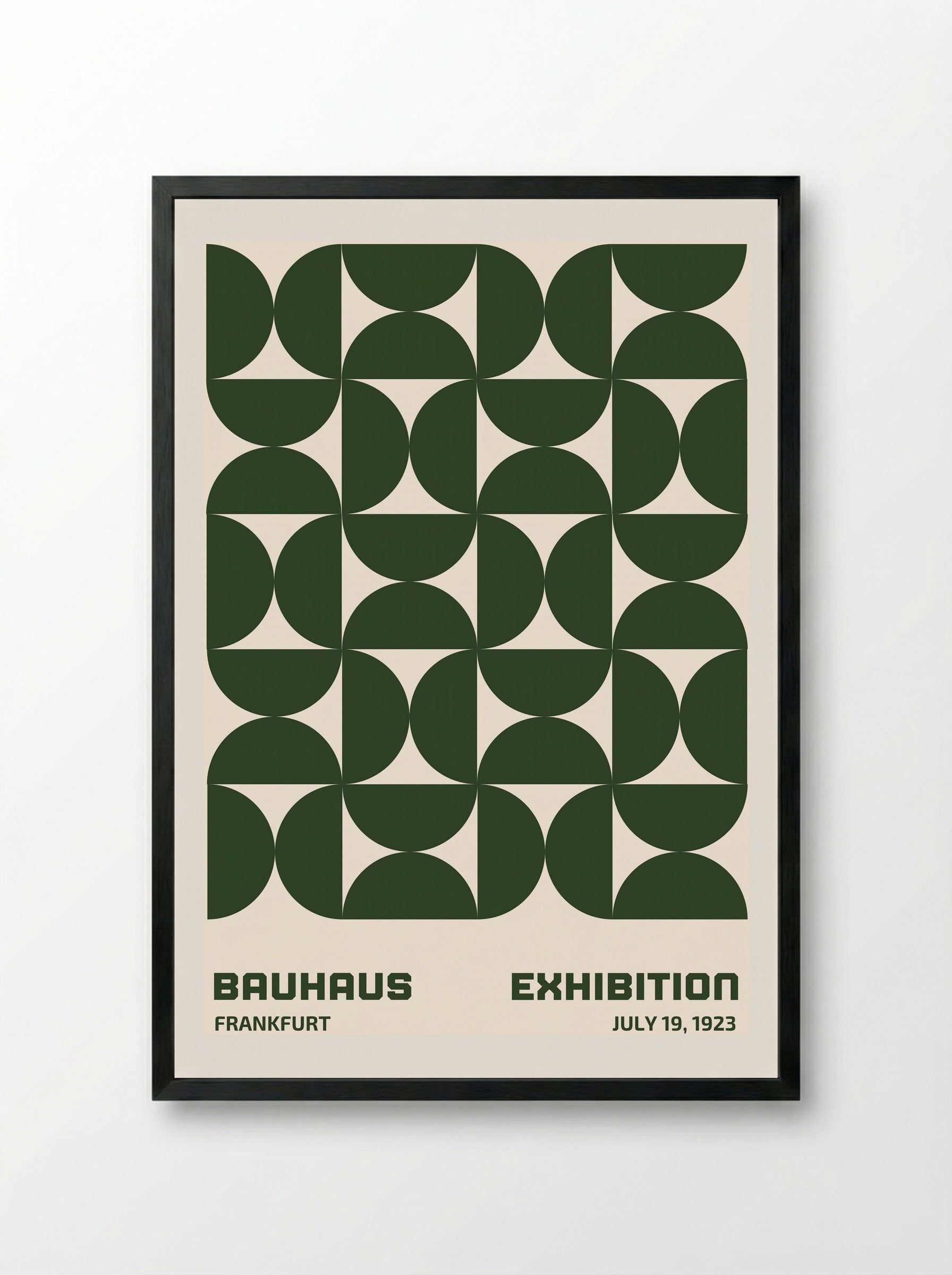 Bauhaus Modular Geometry - Green Edition (1923 Frankfurt) - Framed Print Black