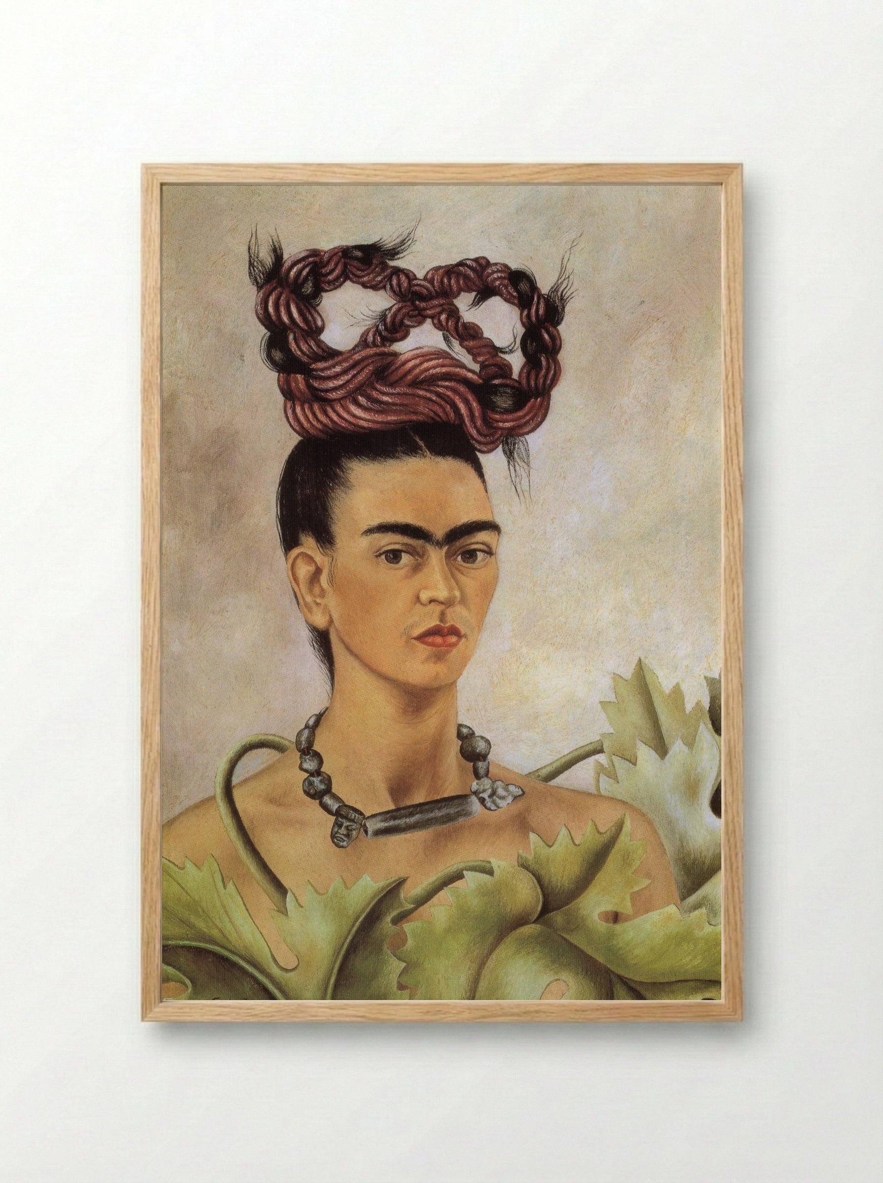 Self-Portrait with Braid - Frida Kahlo - Framed Print Wood
