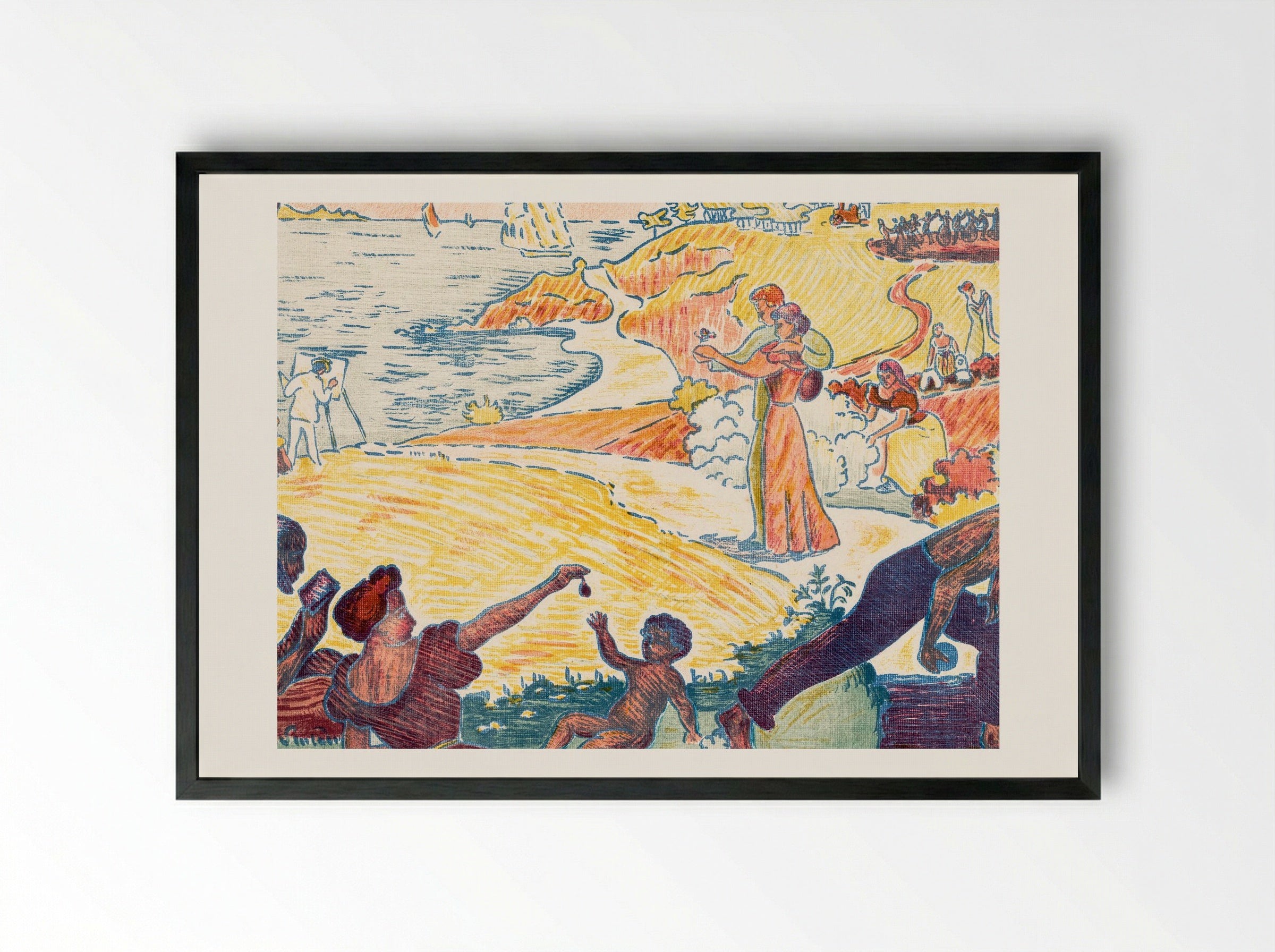 Harmonious Times - Paul Signac - Framed Print Black