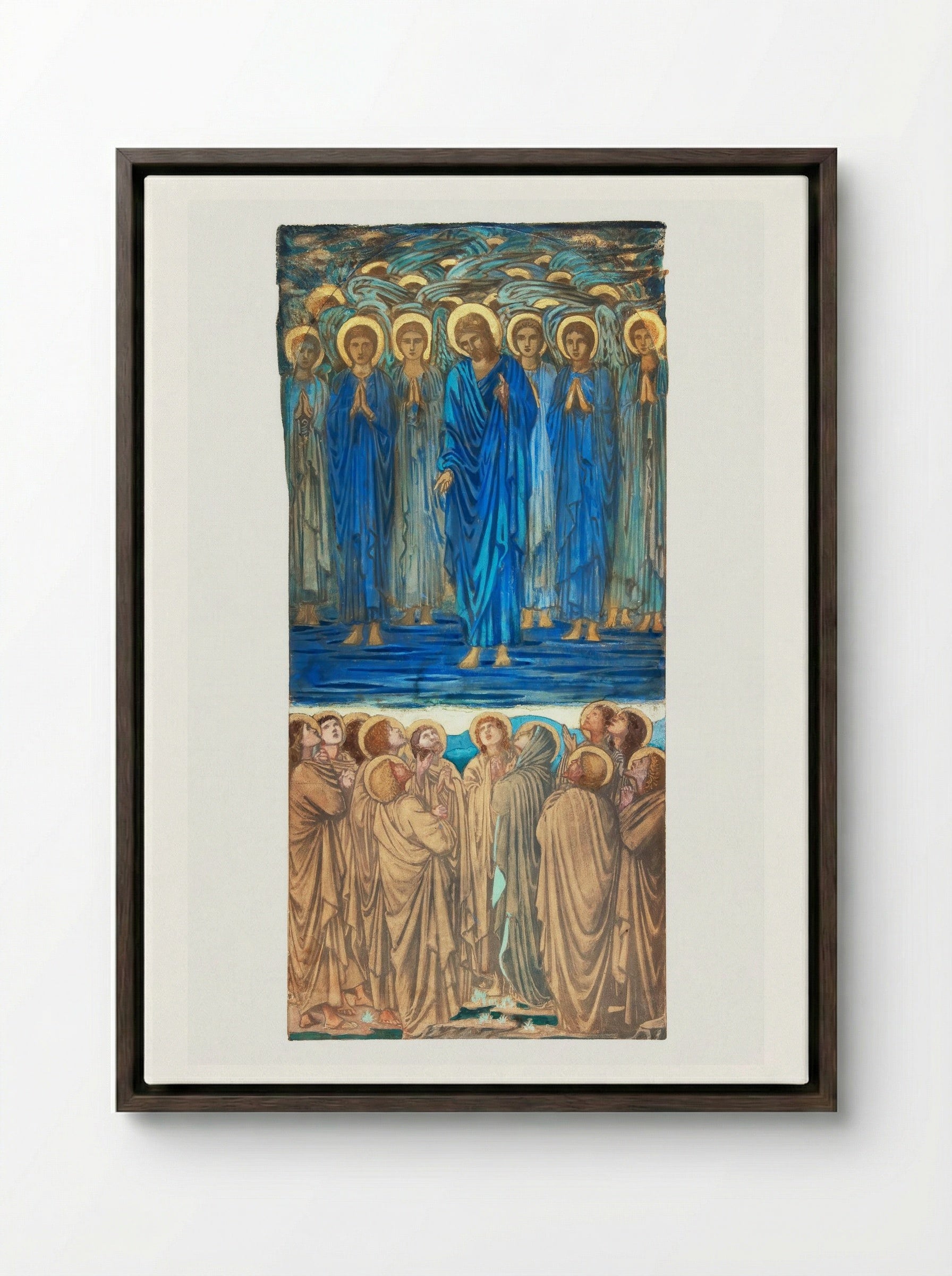 Study for 'The Ascension of Christ' - Edward Burne-Jones - Framed Canvas Dark Wood