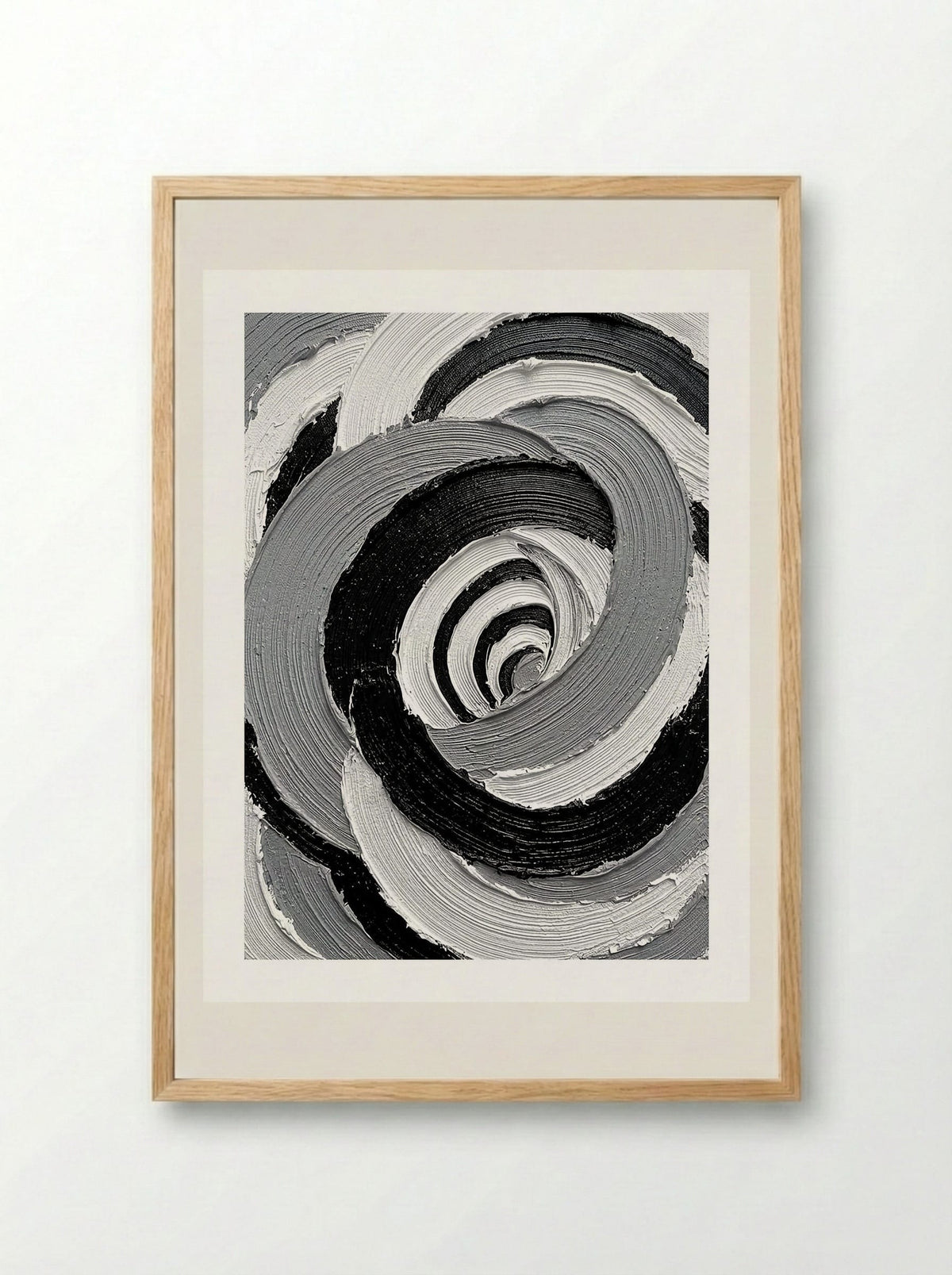 Monochrome Vortex Poster - Framed Print Wood