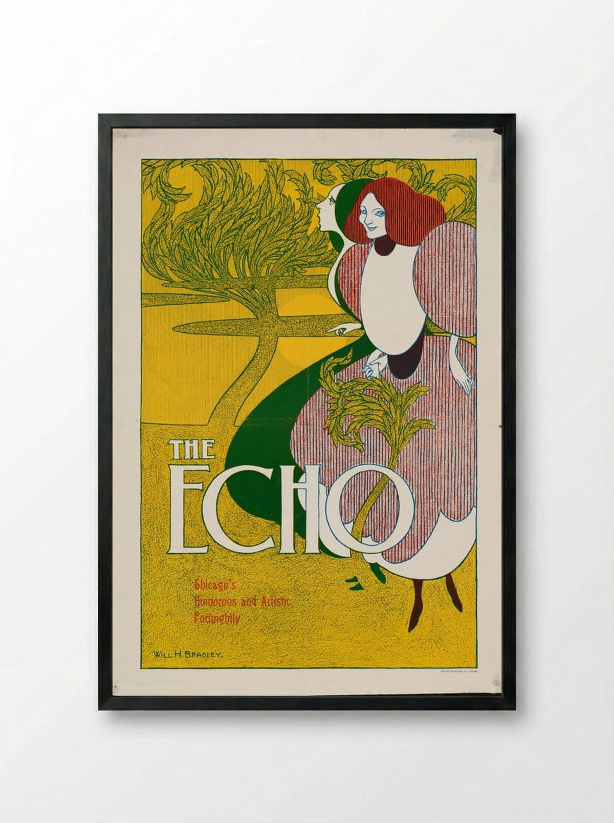 The Echo - Will H. Bradley - Framed Print Black