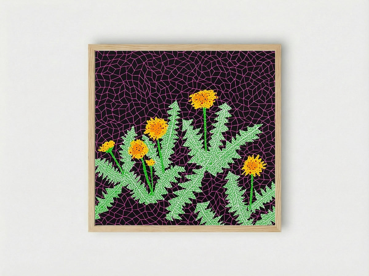 Dandelions - Yayoi Kusama - Framed Print Wood