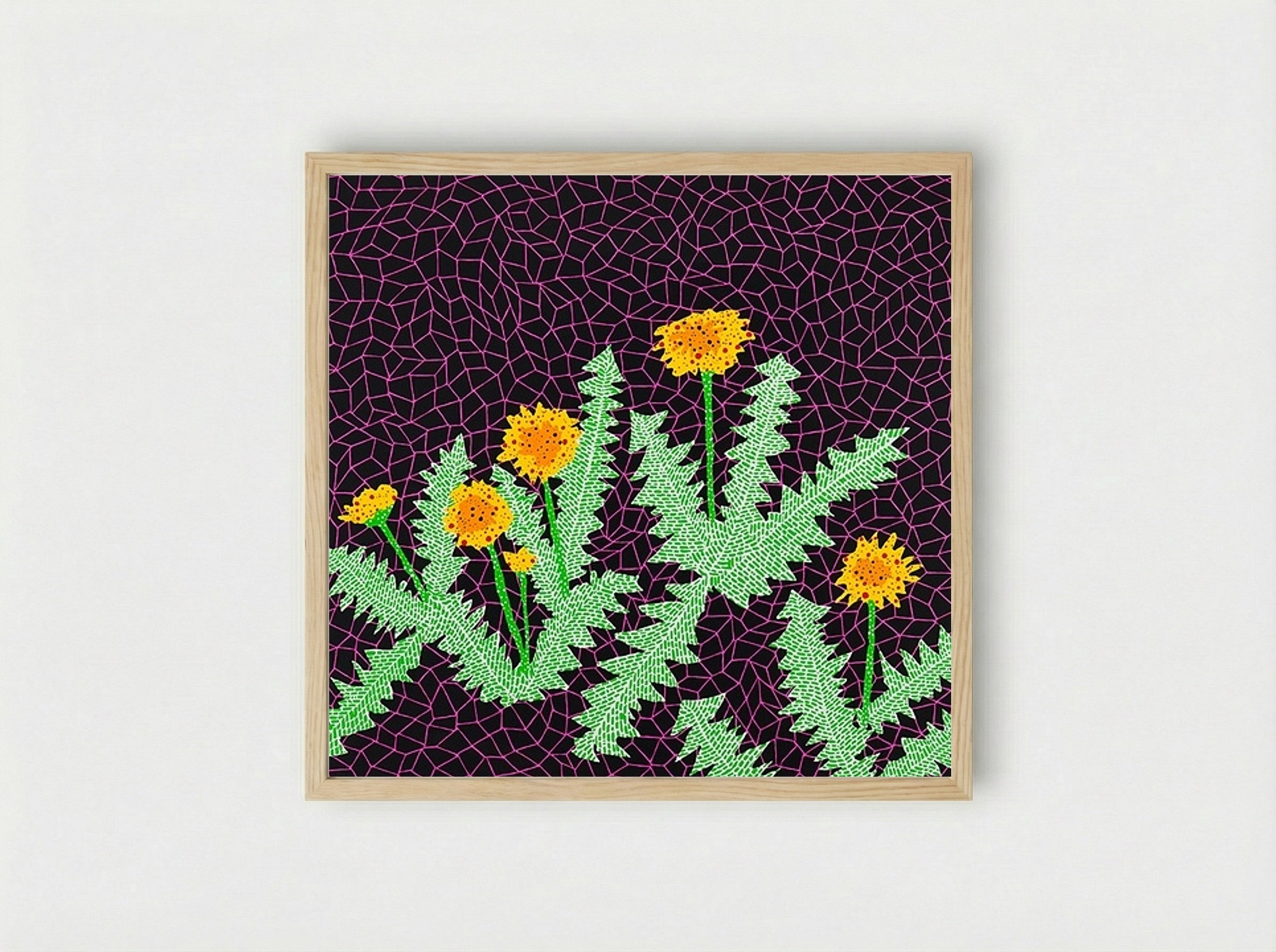 Dandelions - Yayoi Kusama - Framed Print Wood