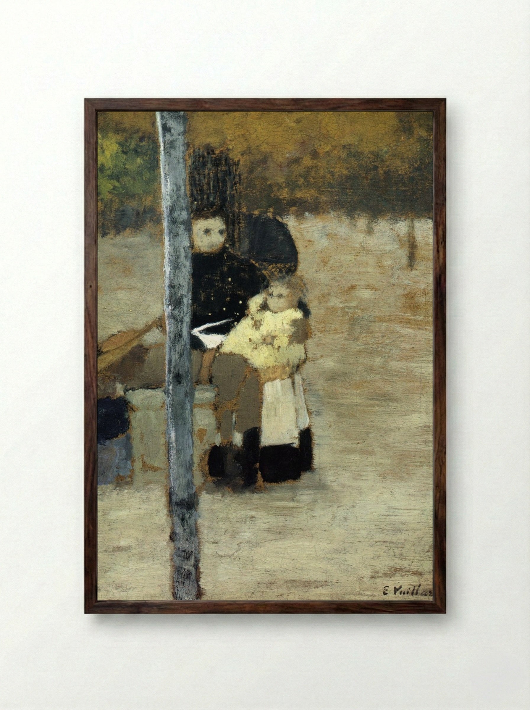 Good Children - Édouard Vuillard - Framed Print Dark Wood