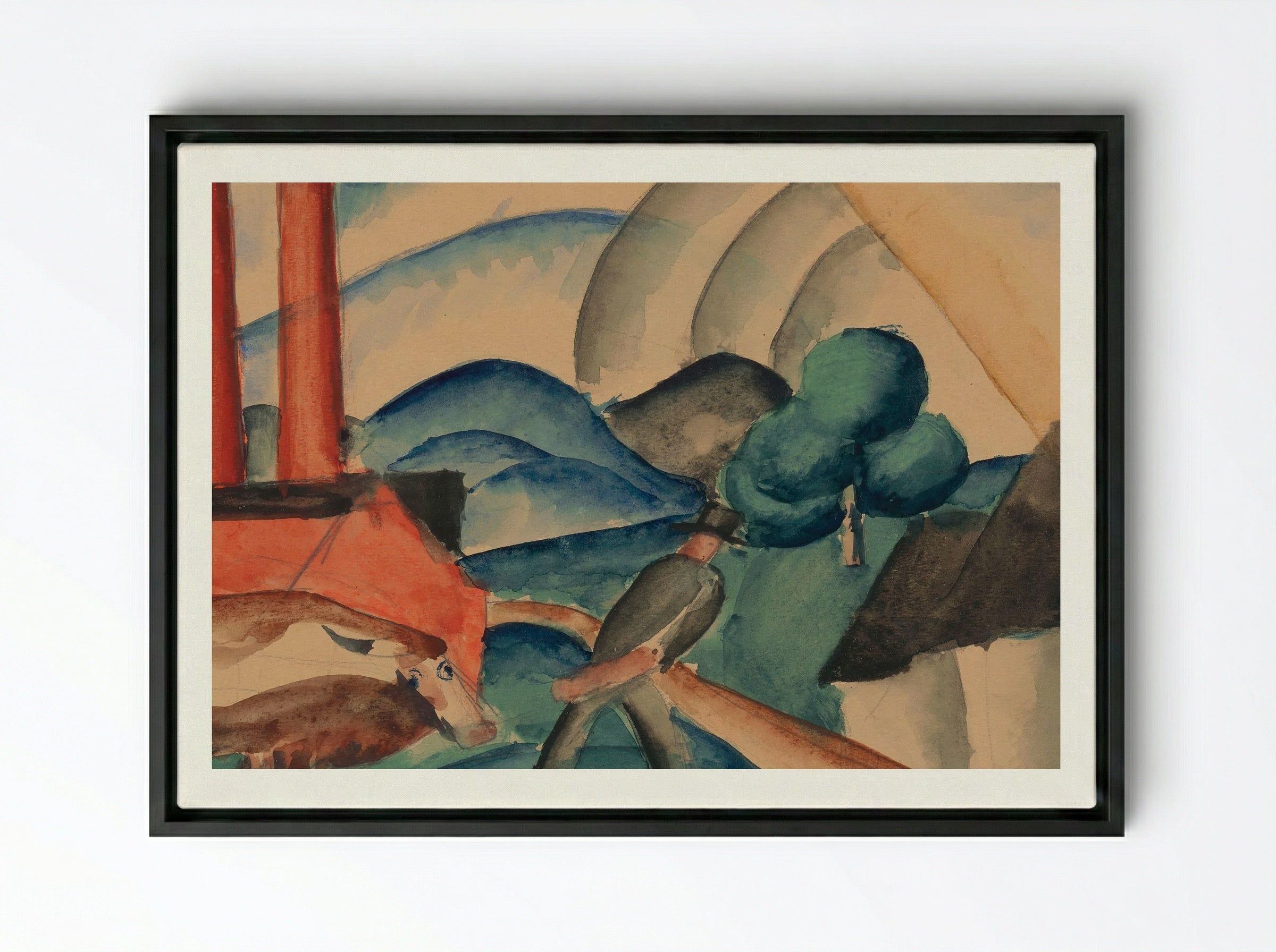 From Pasture - Schiller Geyser - Framed Canvas Black