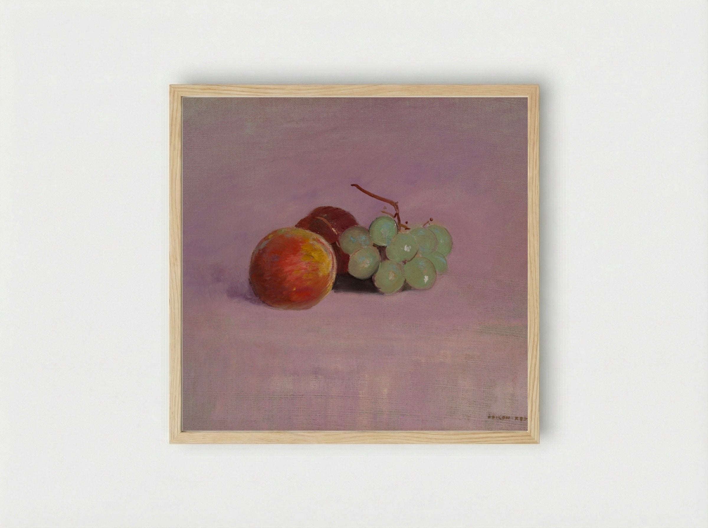 Still Life with Fruit - Odilon Redon - Framed Print Wood